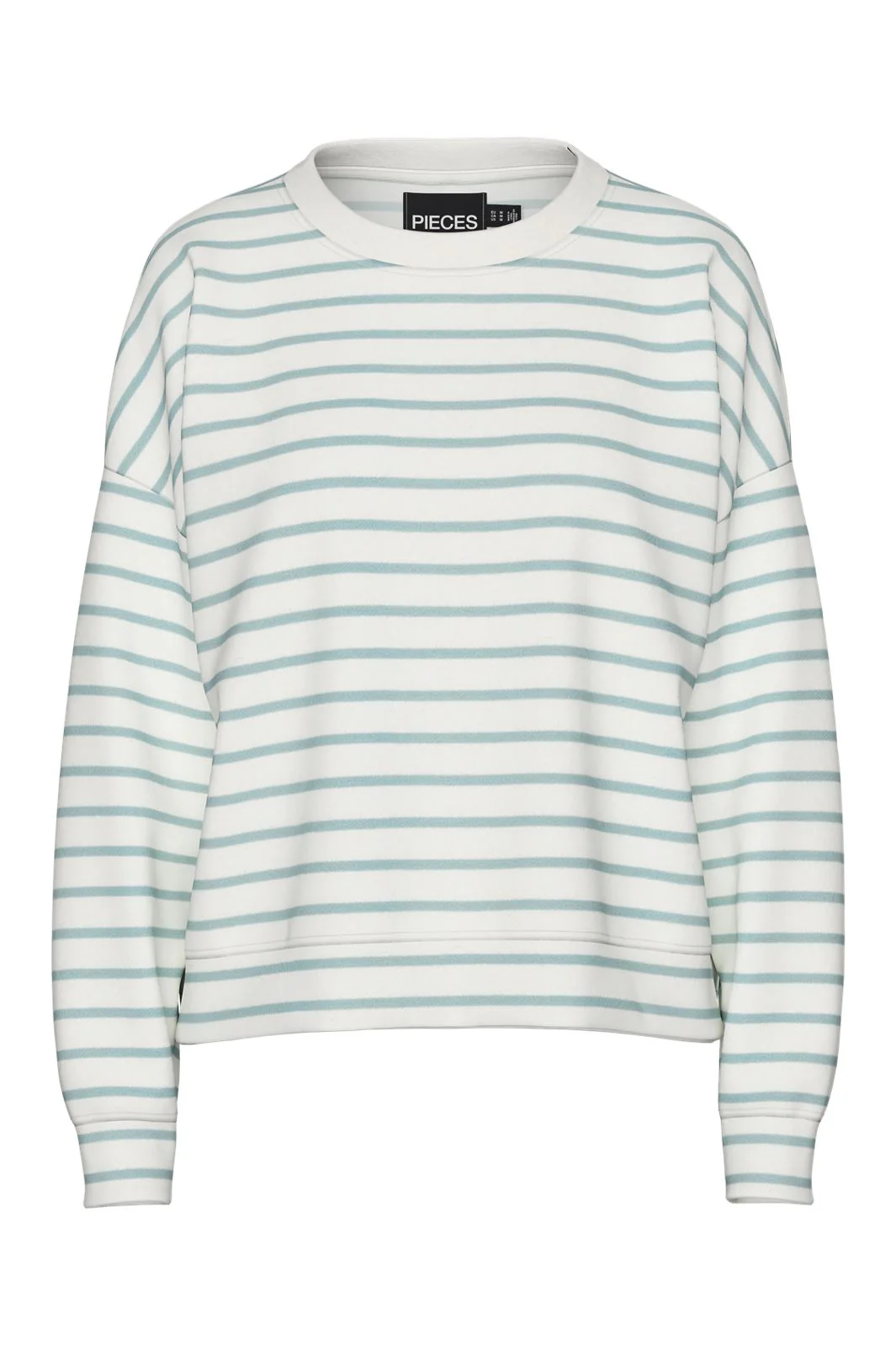 Pieces - Pcchilli Ls Sweat Stripes 17146886 - 4642155 - Cloud Dancer Cloud Blue - Image 2