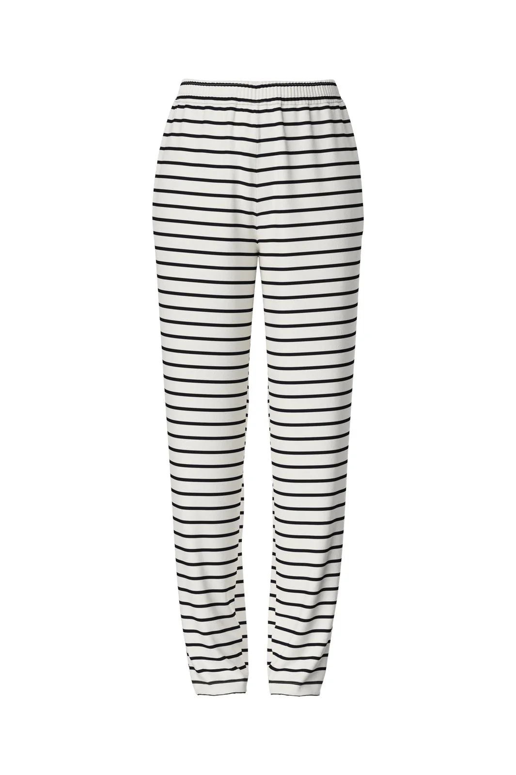 Pieces - Pcchilli Straight Stripe Pants - 4701513 Cloud Dancer Black - Image 3