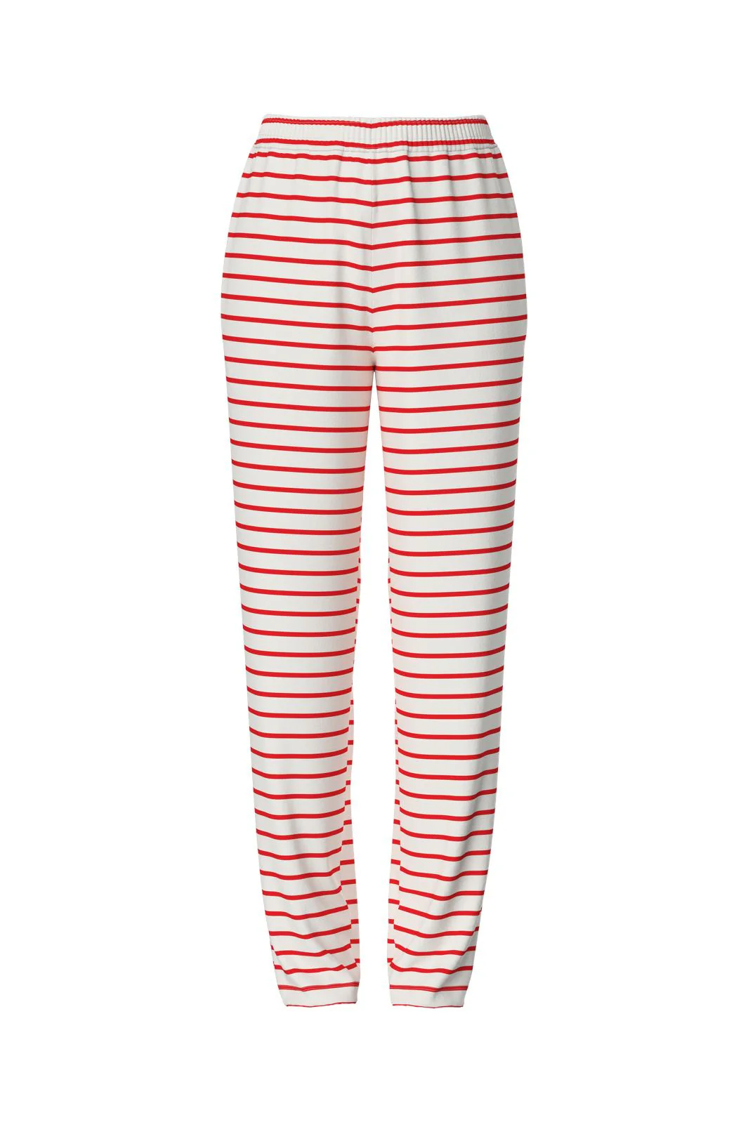 Pieces - Pcchilli Straight Stripe Pants - 4701514 Cloud Dancer Poppy Red - Image 3