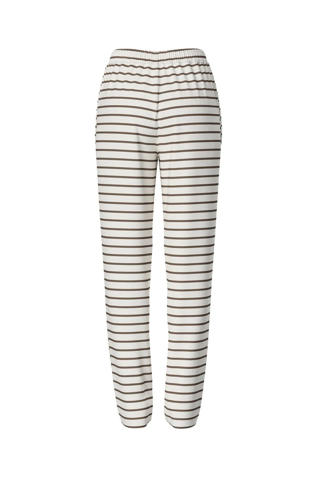 Pieces - Pcchilli Straight Stripe Pants - 4701515 Cloud Dancer Morel - Image 3
