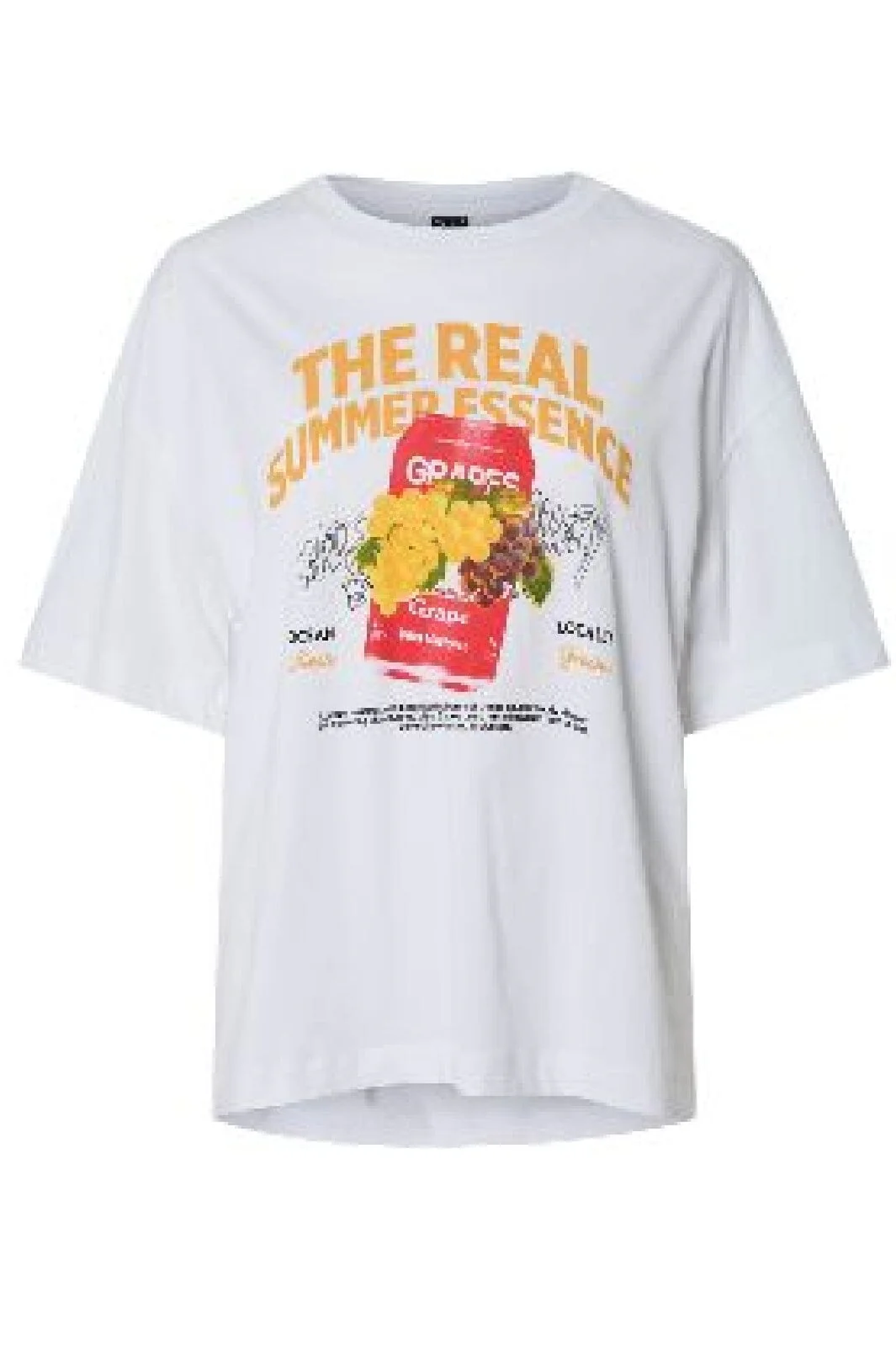 Pieces - Pcclaude Ss Printed T-Shirt - 4823567 Bright White Summer Essens