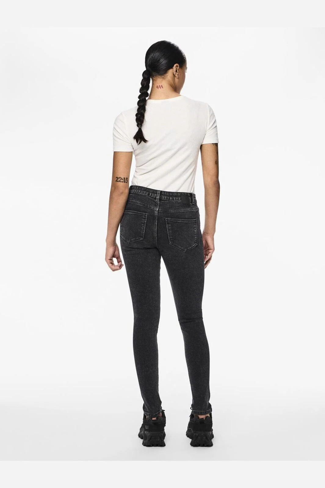 Pieces - Pcdana Skinny Jeans Dg202 - 4591480 Dark Grey Denim - Image 6