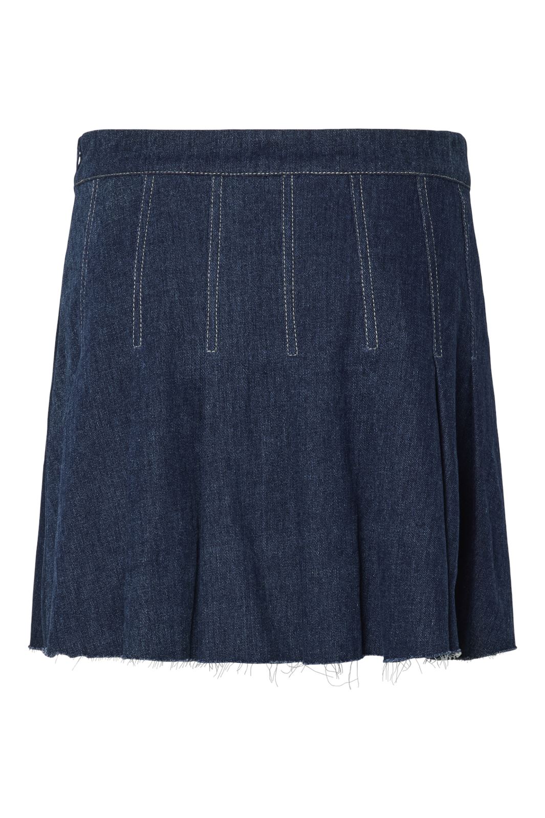 Pieces - Pcfabia Short Plisse Denim Skirt Fsy - 4745600 Dark Blue Denim - Image 6