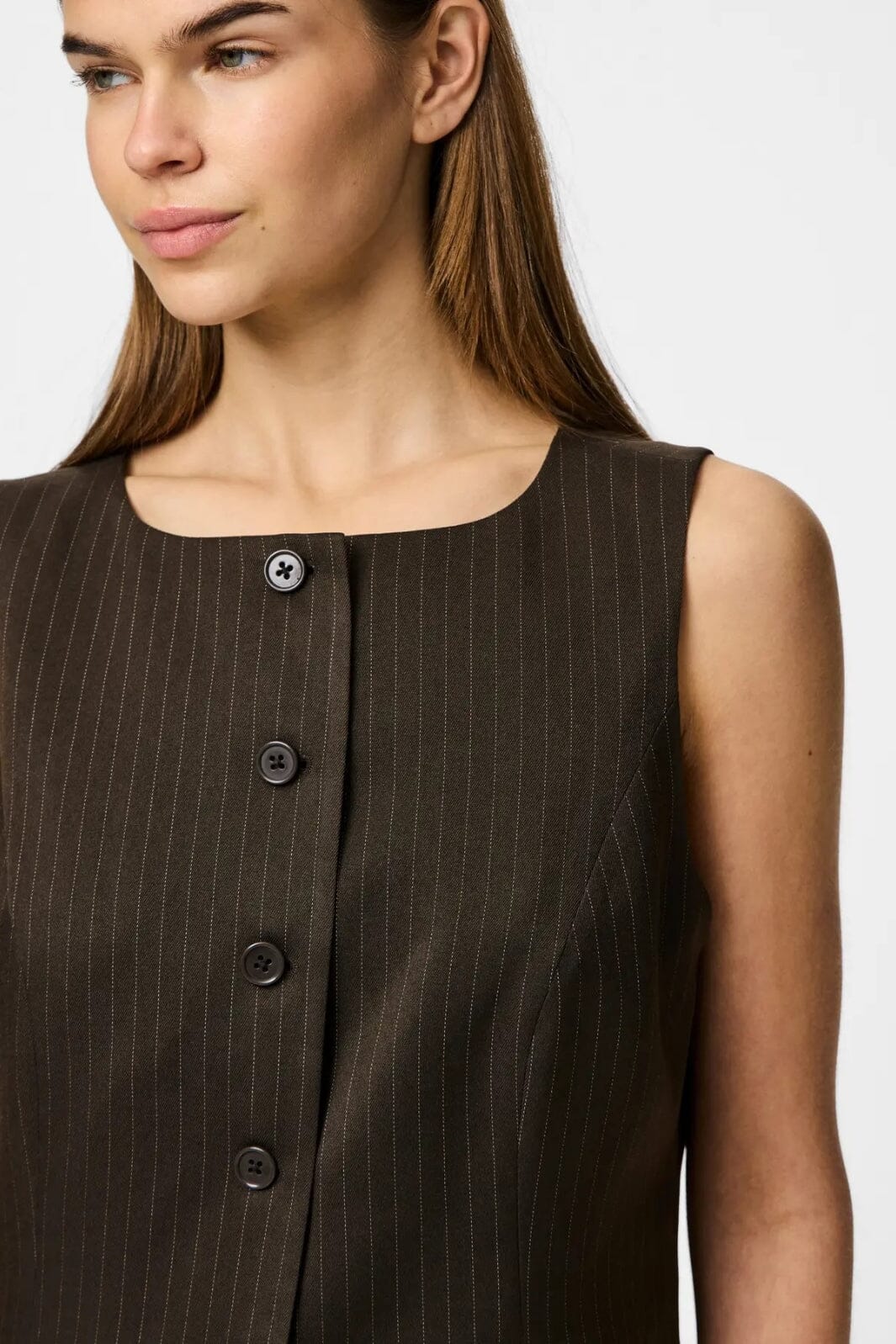 Pieces - Pcfalka Sl Pinstriped Vest Fsy - 4860202 Delicioso Pinstripe - Image 3
