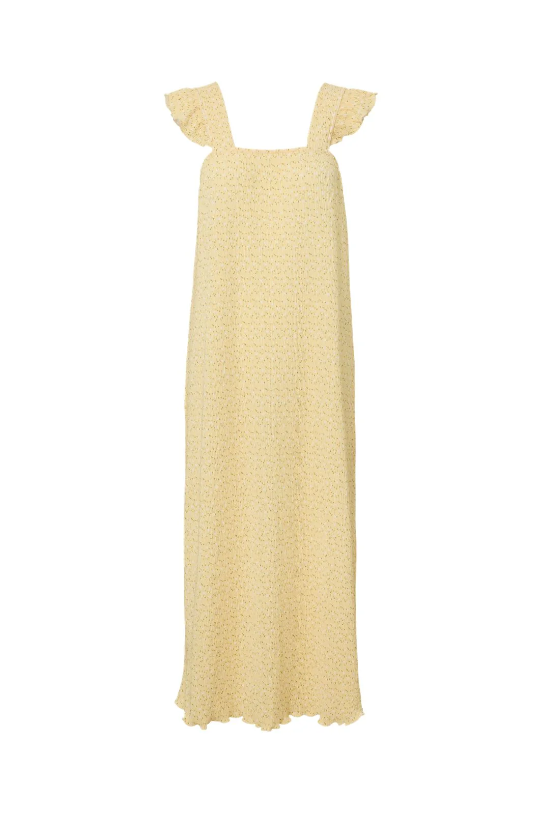Pieces - Pcflora Strap Flounce Dress Msa - 4963678 French Vanilla Small White Flowers