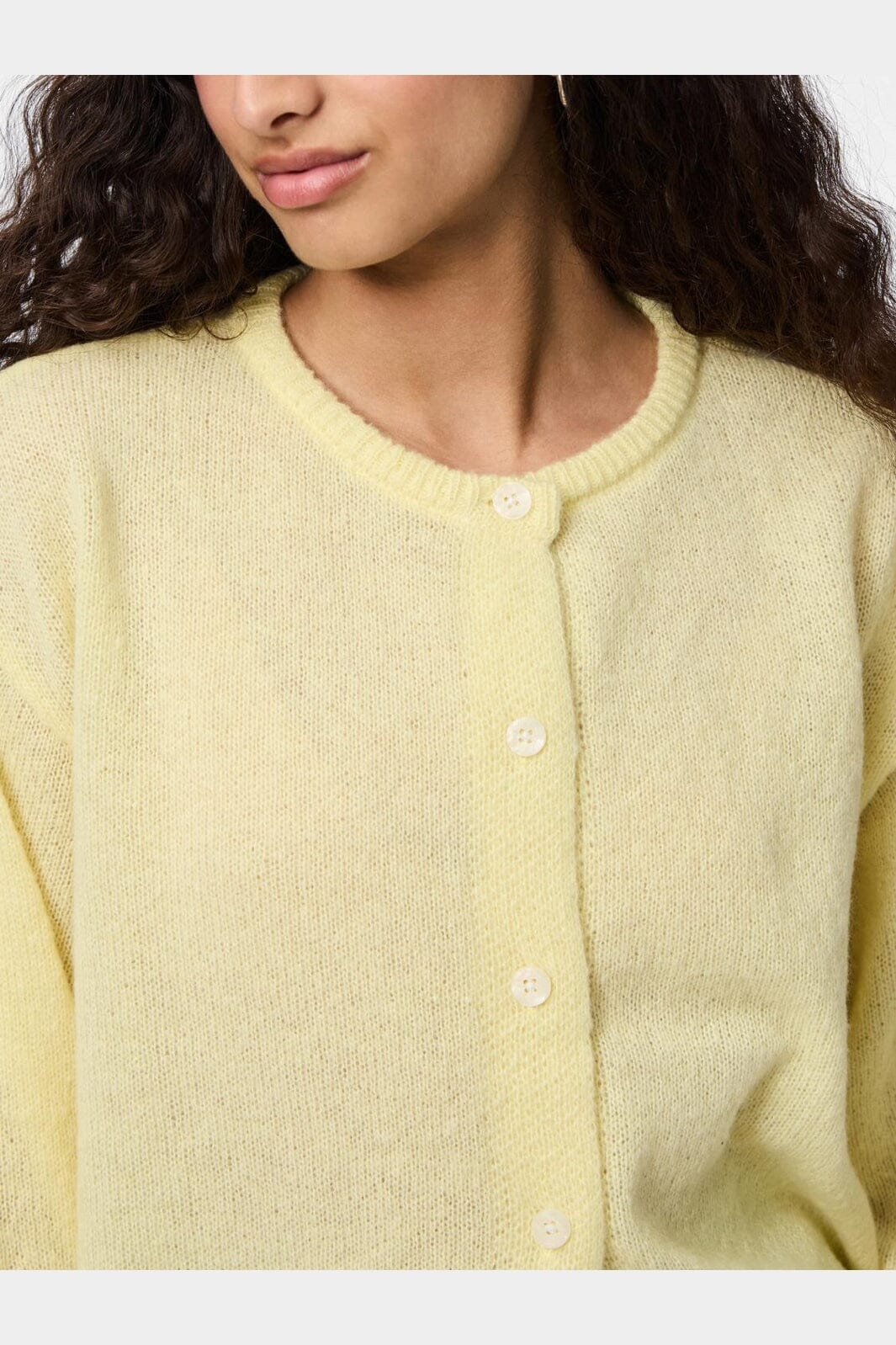 Pieces - Pcida Ls O-Neck Knit Cardigan - 4805040 French Vanilla - Image 6