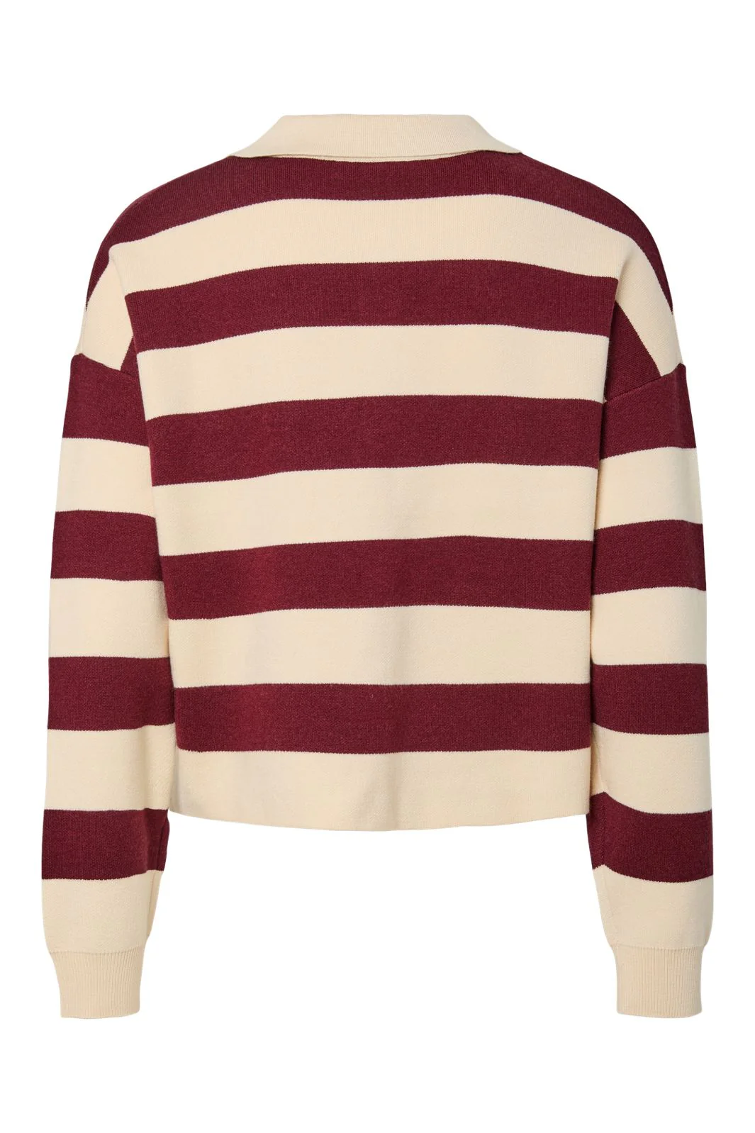 Pieces - Pcjassy Ls Short Polo Knit - 5040020 Winetasting Birch - Image 3