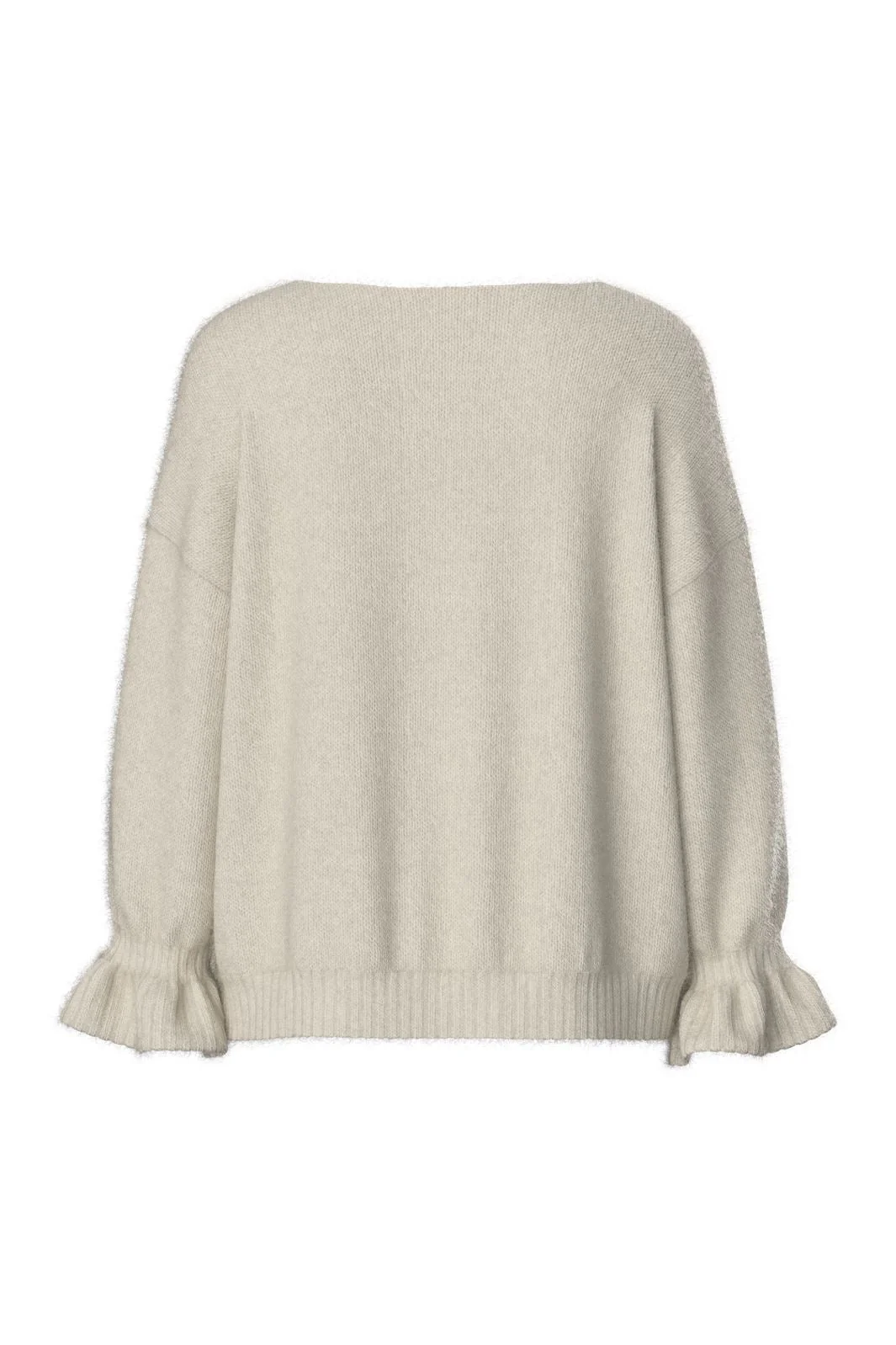 Pieces - Pcjimma Ls O-Neck Tie Knit Cardigan - 4870472 Birch - Image 2