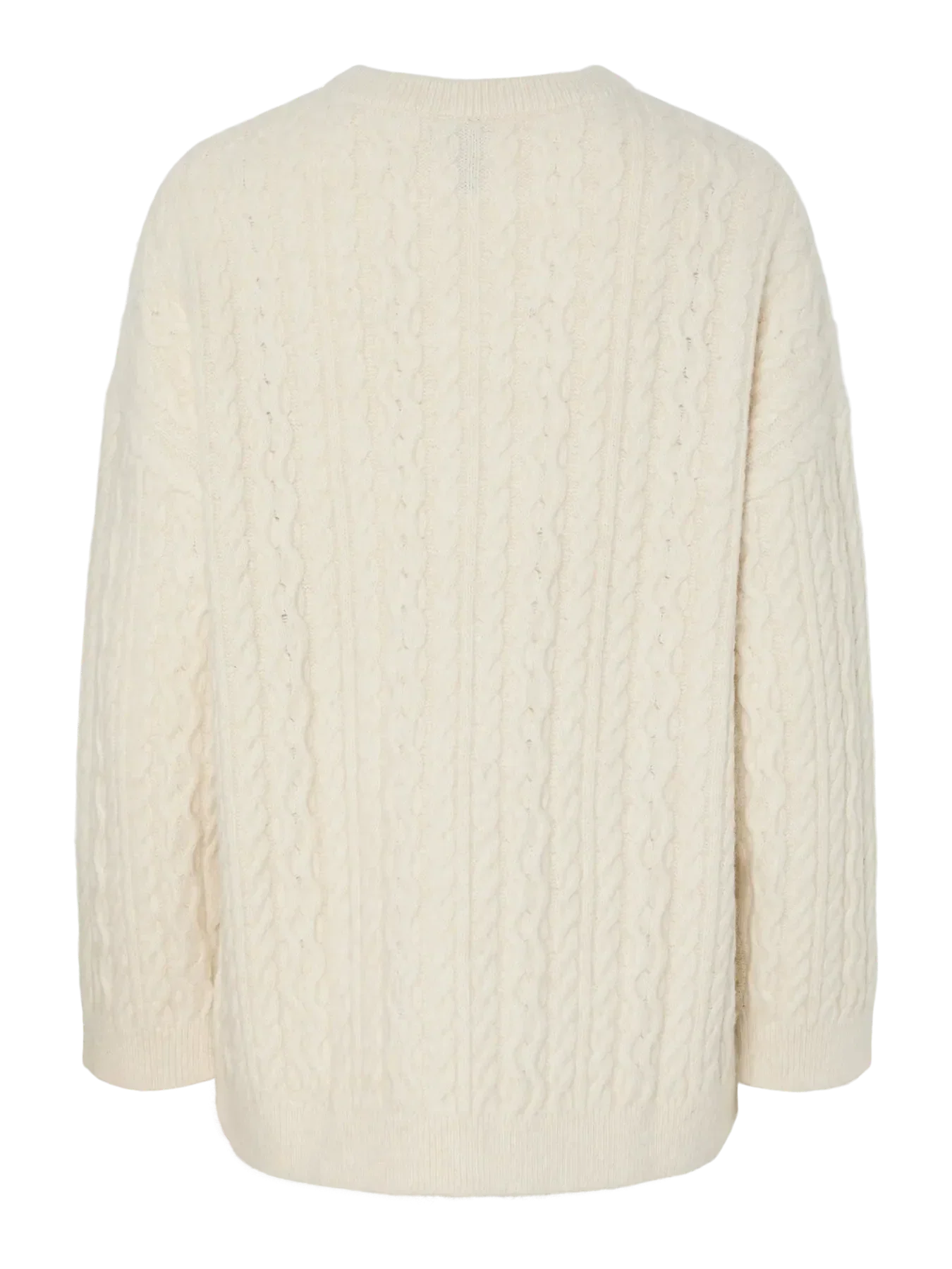 Pieces - Pcjisa Ls O-Neck Long Cabel Knit - 4813741 Birch - Image 2