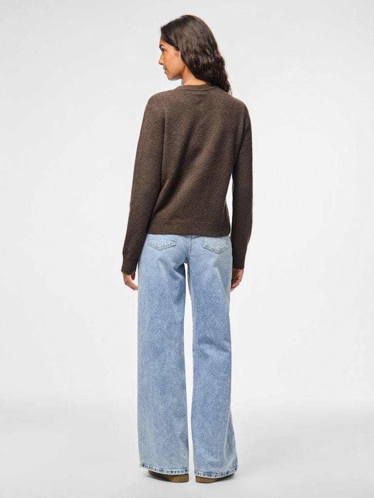 Pieces - Pcmalou Ls Knit Cardigan - 4864700 Hot Fudge Melange - Image 5