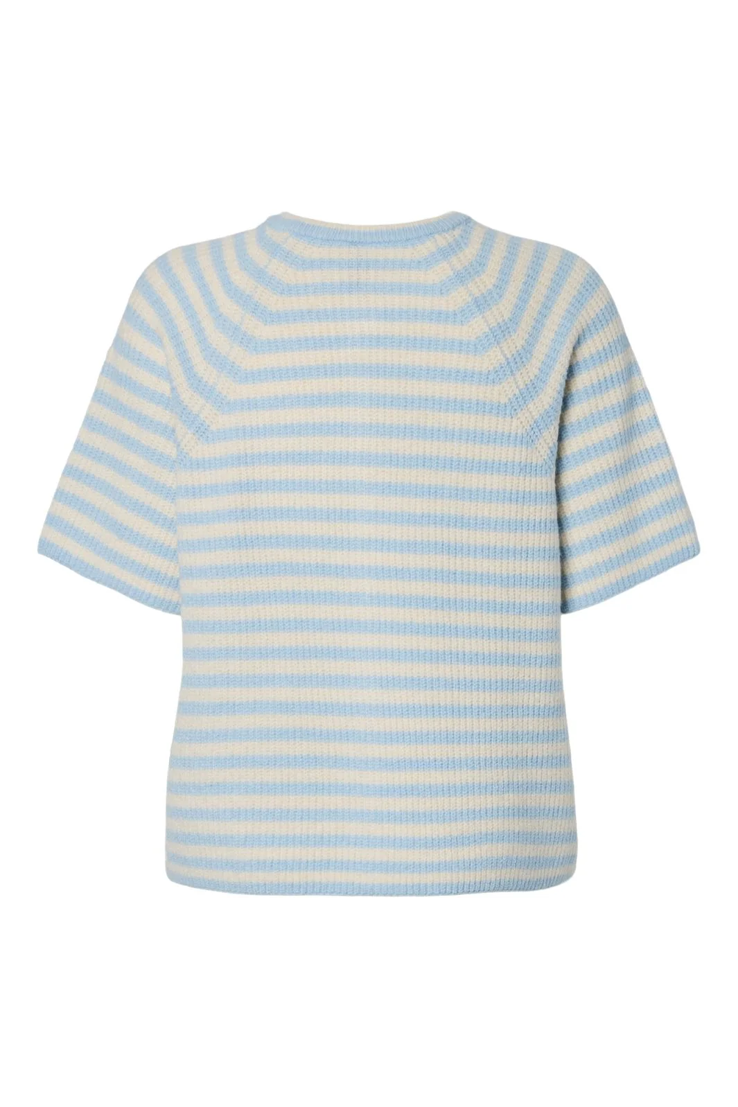 Pieces - Pcmalou Ss O-Neck Stripe Cardigan Pwp - 4931566 Cashmere Blue Birch - Image 5