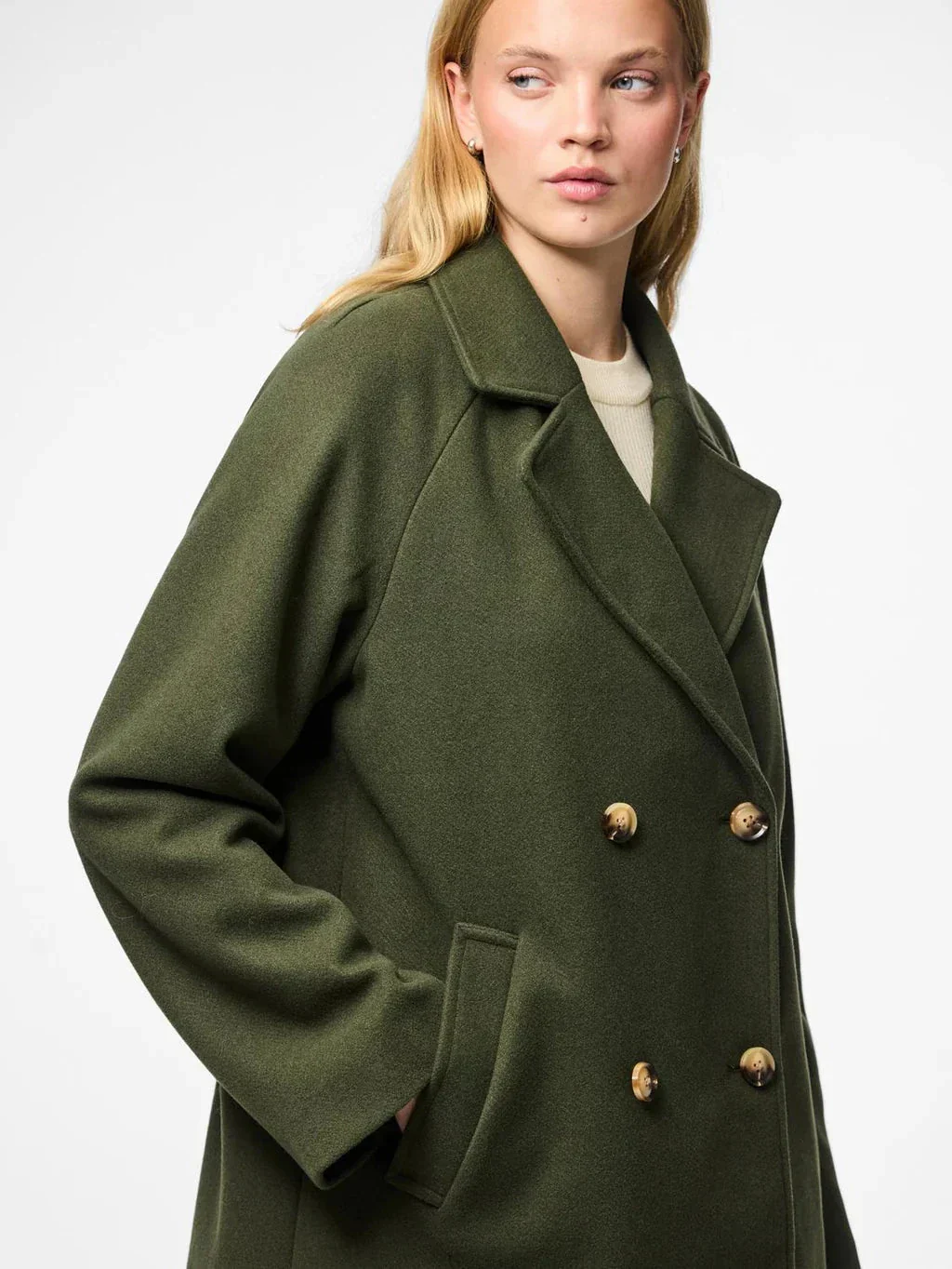Pieces - Pcmarbel Coat - 4804036 Forest Night - Image 4