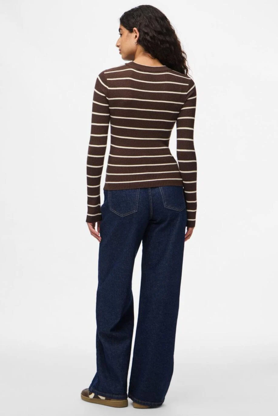 Pieces - Pcmira New Ls O-Neck Knit - 4803164 Hot Fudge Birch Narrow - Image 5