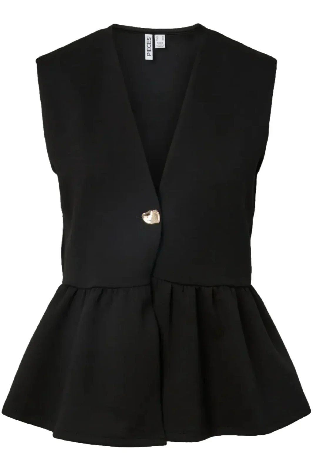 Pieces - Pcmoa Sl Button Top Pp - 5040821 Black