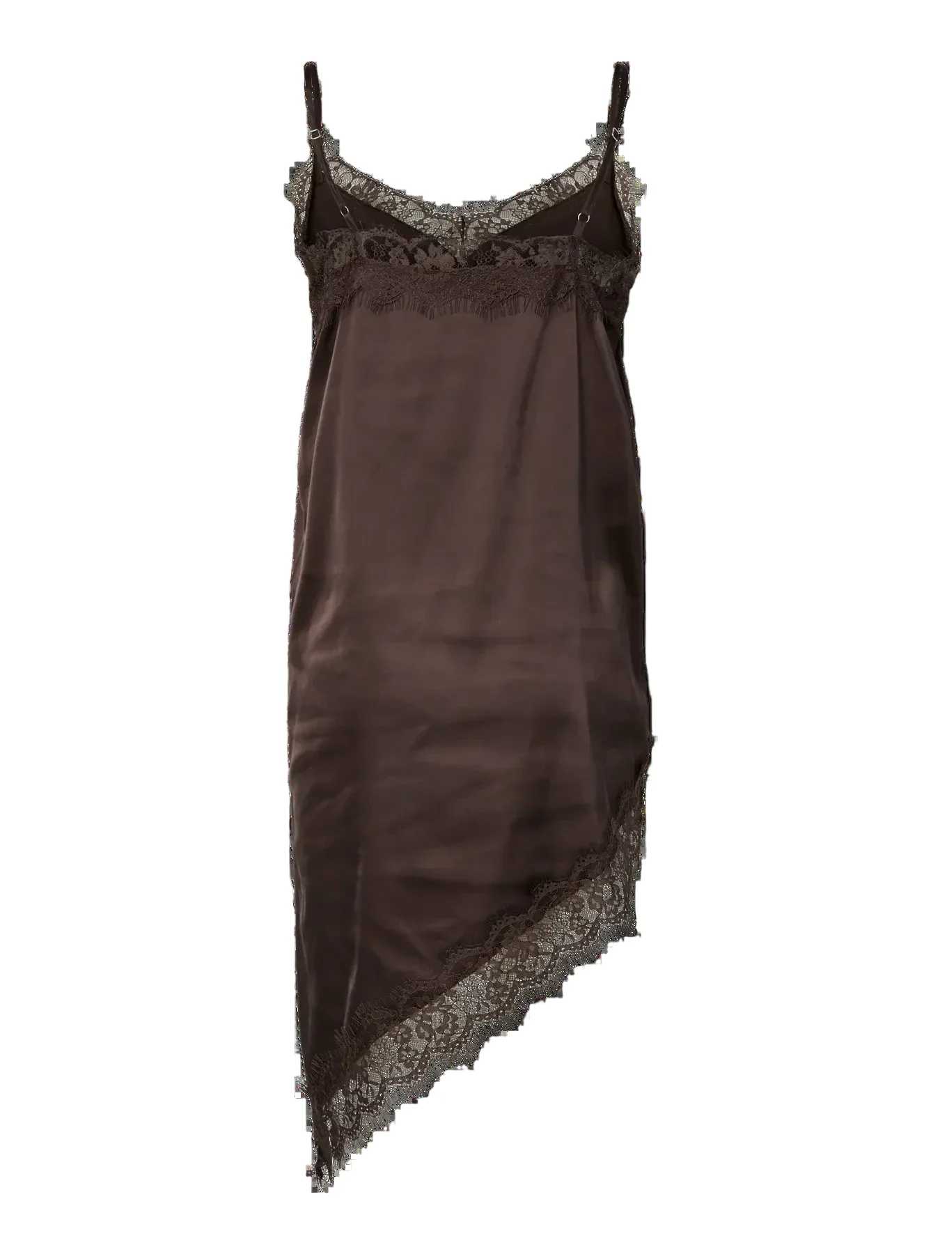 Pieces - Pcnomi Strap Satin Lace Dress - 5072989 Hot Fudge - Image 2