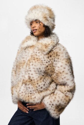 Pieces - Pcplush Fluffy Hat - 5023238 Cloud Dancer Leopard - Image 3
