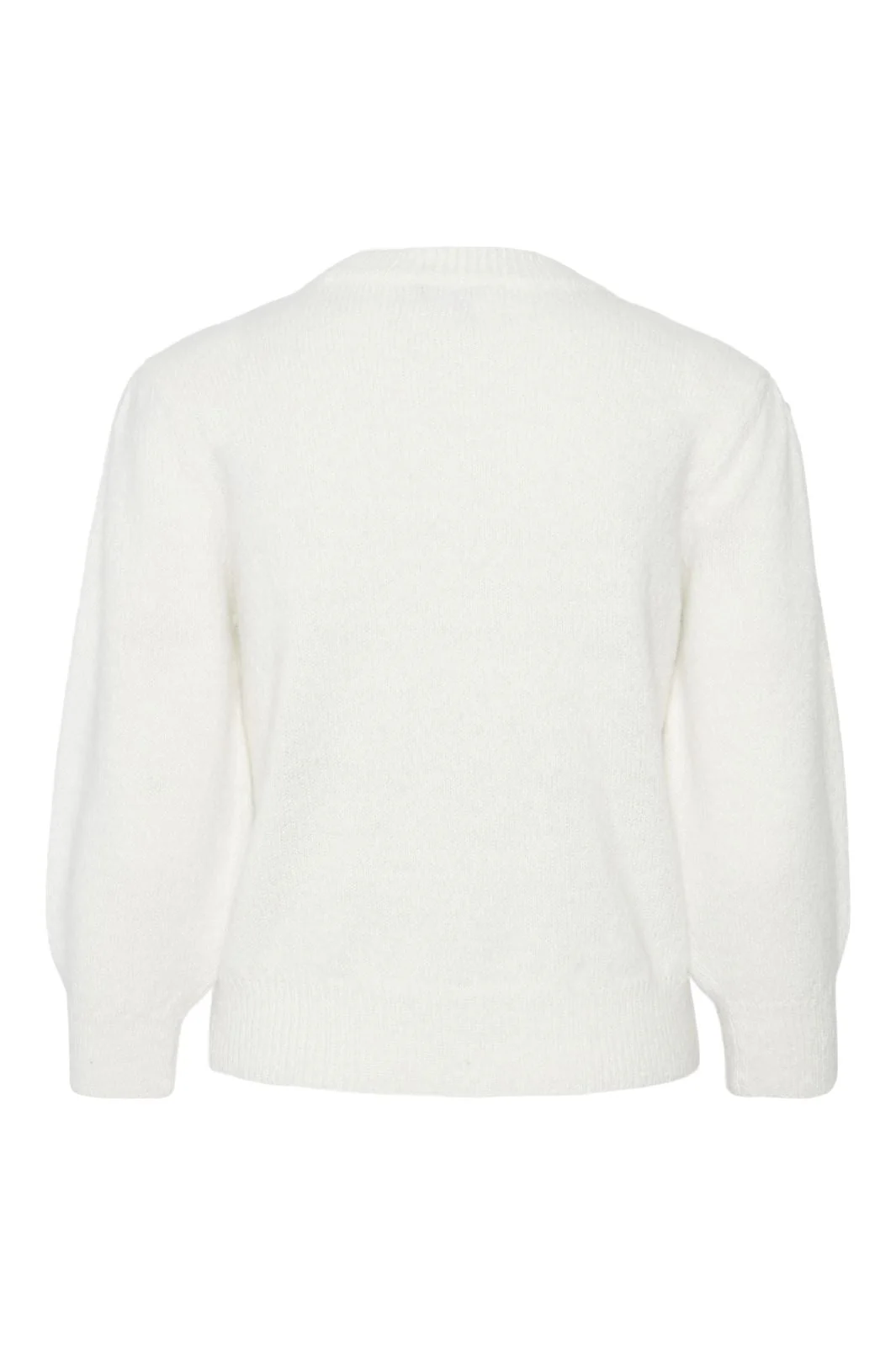 Pieces - Pcralba 2/4 O-Neck Pearl Knit - 4629452 Cloud Dancer Sequin And Pearls - Image 2