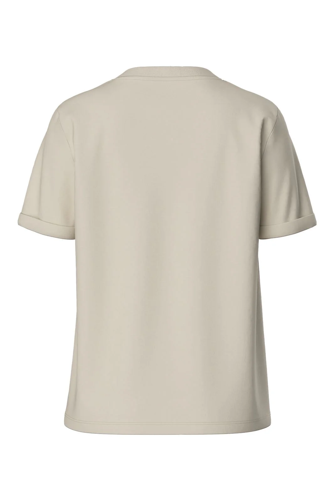 Pieces - Pcria Ss Fold Up Solid Tee - 3591265 Birch - Image 6
