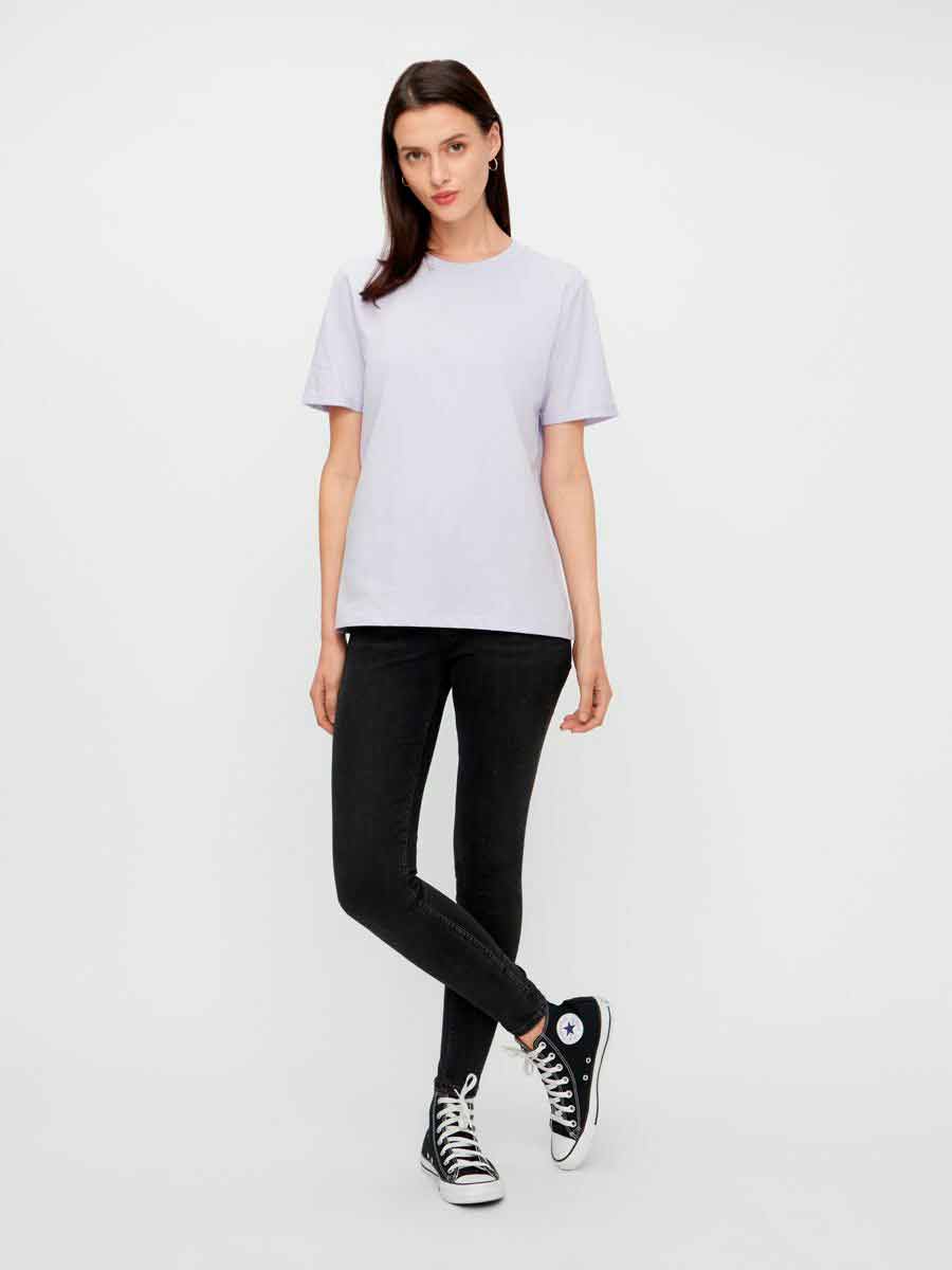 Pieces - PcRia SS Fold Up Tee - Bright white - Image 5