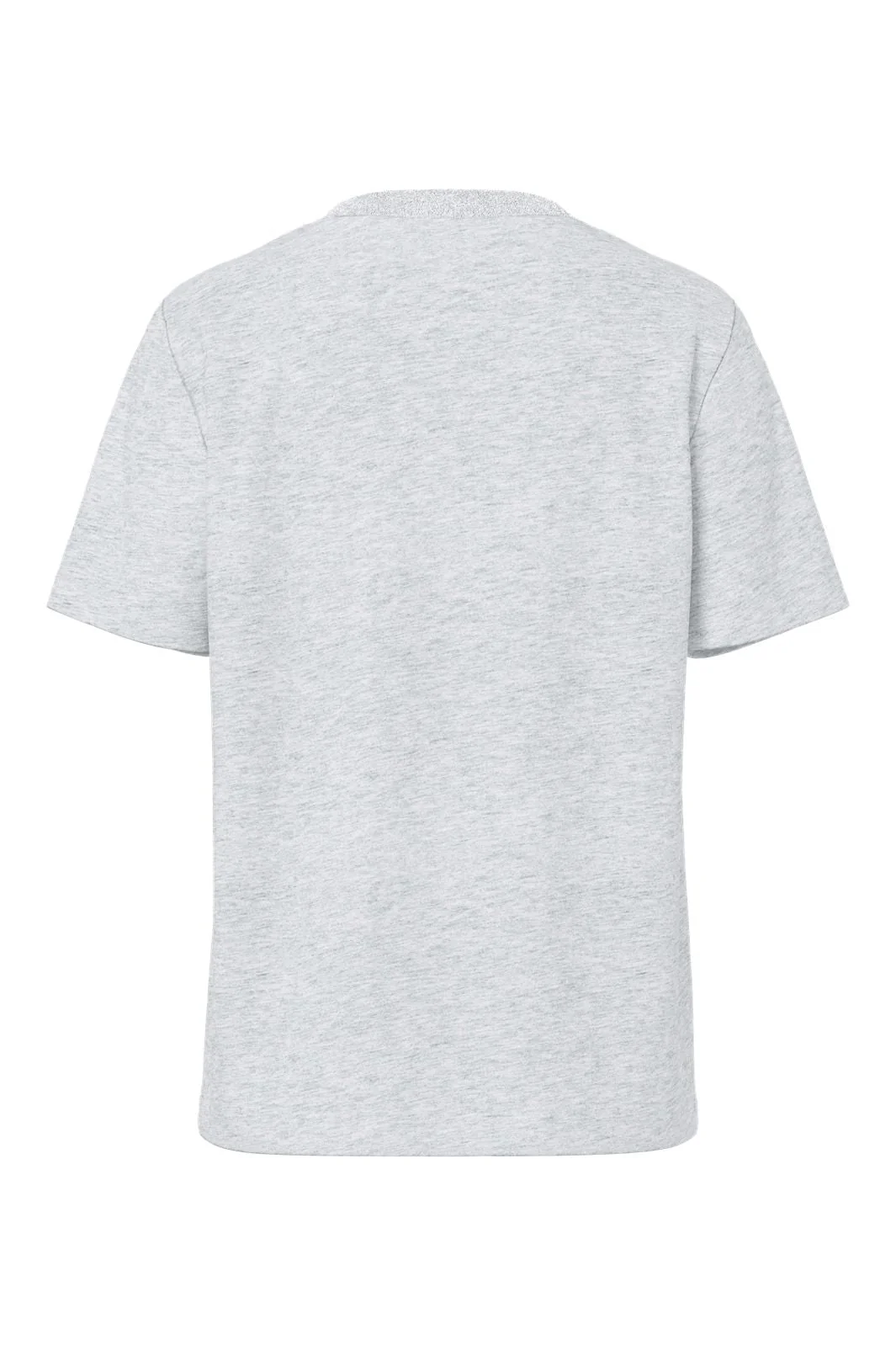Pieces - Pcria Ss Lurex Neck Tee - 4991581 Light Grey Melange Lurex Rib - Image 2