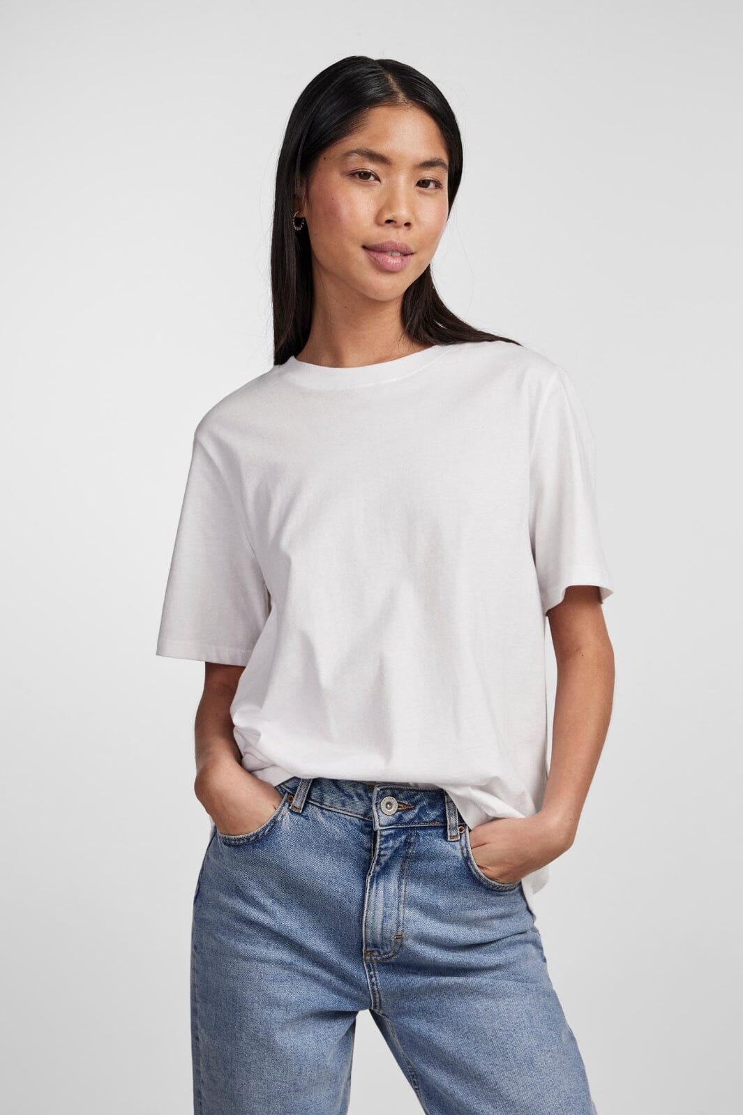 Pieces - Pcria Ss Solid Tee - 4280157 Bright White - Image 3