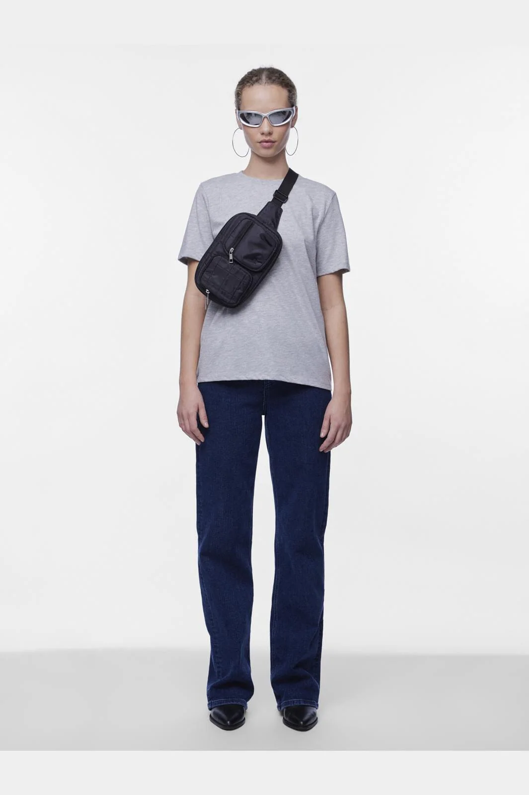 Pieces - Pcria Ss Solid Tee - 4287784 Light Grey Melange - Image 6