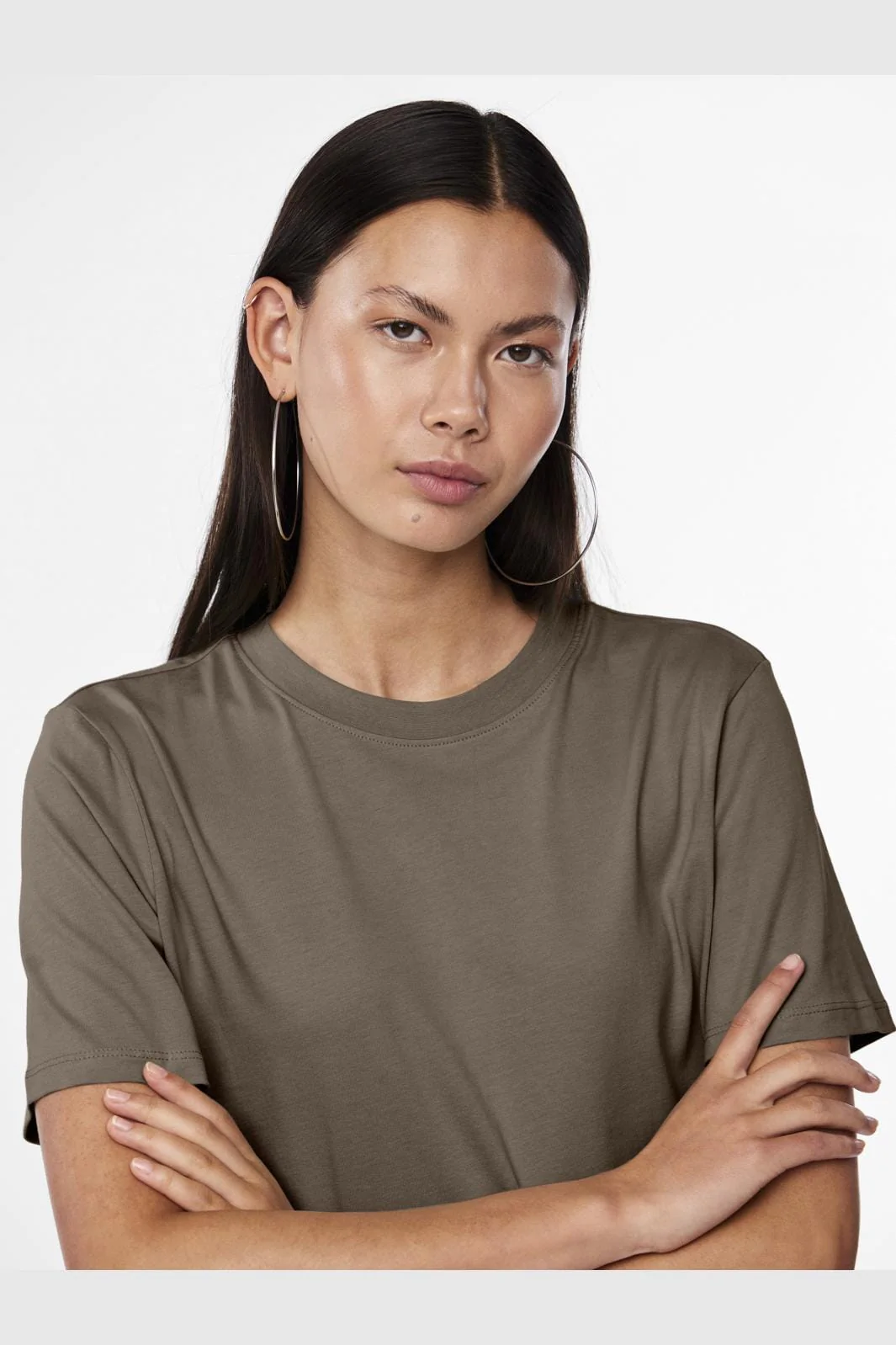Pieces - Pcria Ss Solid Tee - 4551300 Morel - Image 5