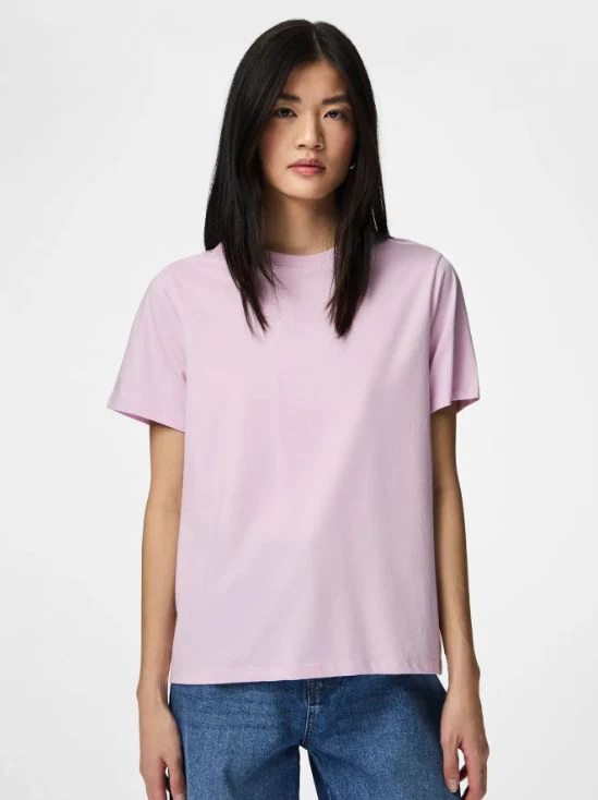 Pieces - Pcria Ss Solid Tee - 4902447 Winsome Orchid - Image 2