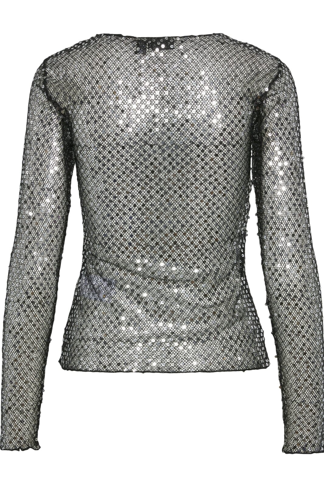 Pieces - Pcrissi Ls Sequins Top - 4610020 Black Silver Sequins - Image 3