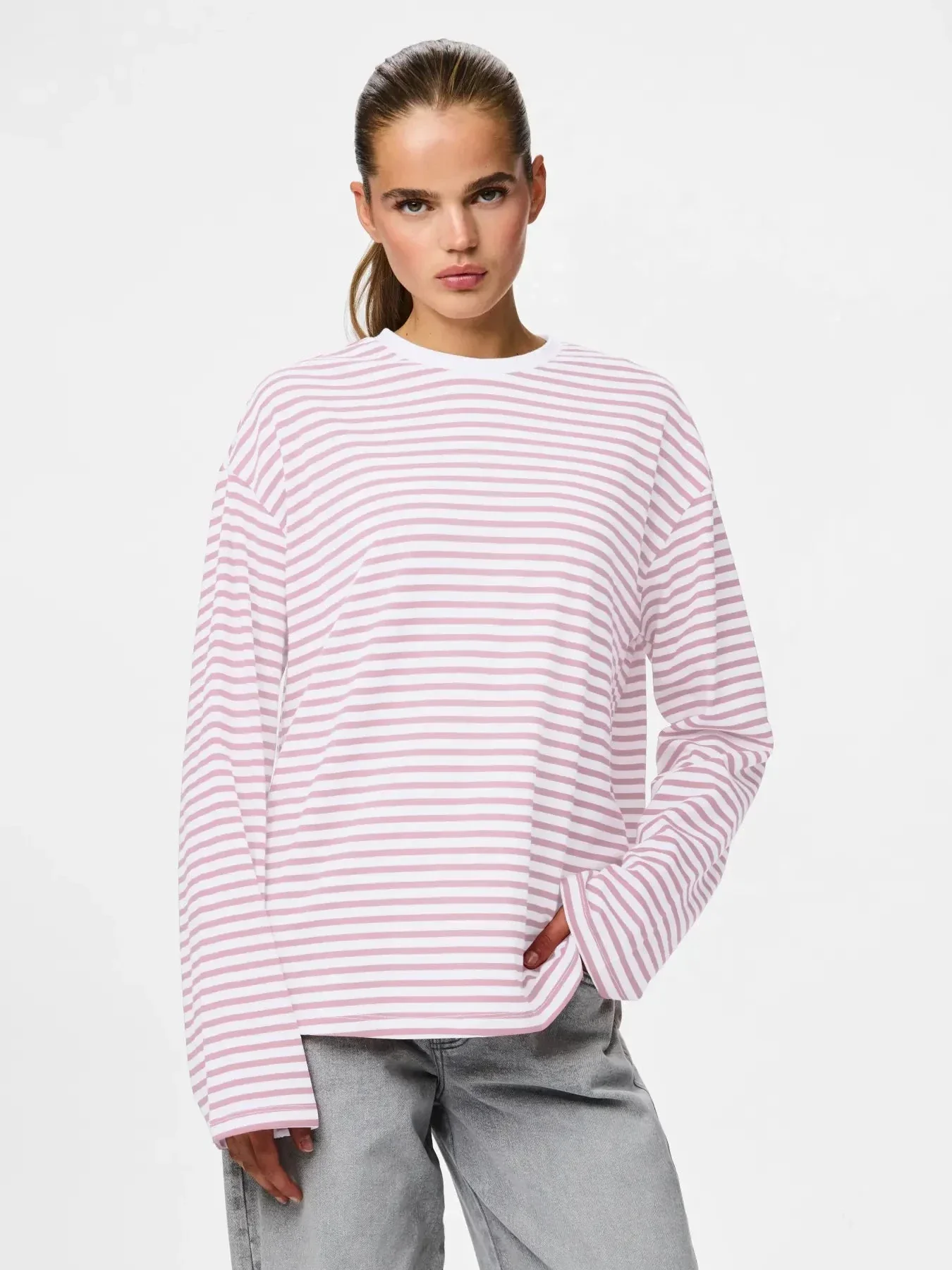 Pieces - Pcsadie Ls Top - 5090856 Bright White Roseate Spoonbill - Image 2