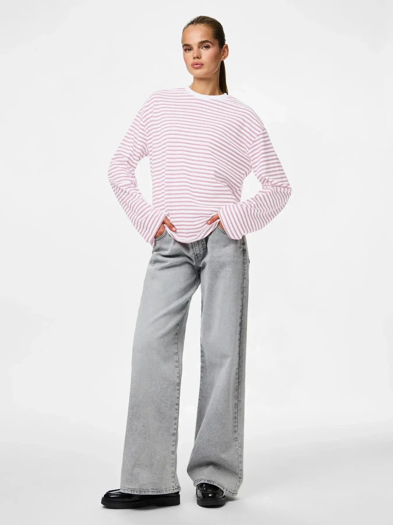 Pieces - Pcsadie Ls Top - 5090856 Bright White Roseate Spoonbill - Image 4