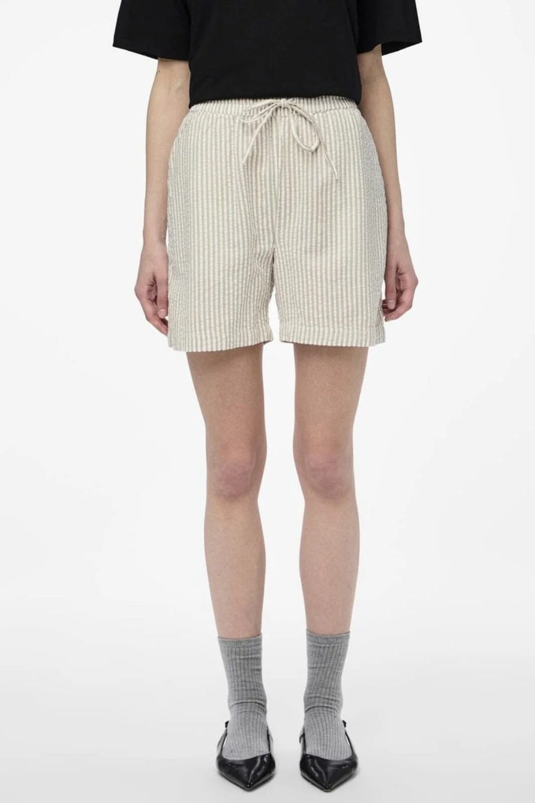 Pieces - Pcsally Loose String Shorts - 4497579 Tea Cloud Dancer - Image 2