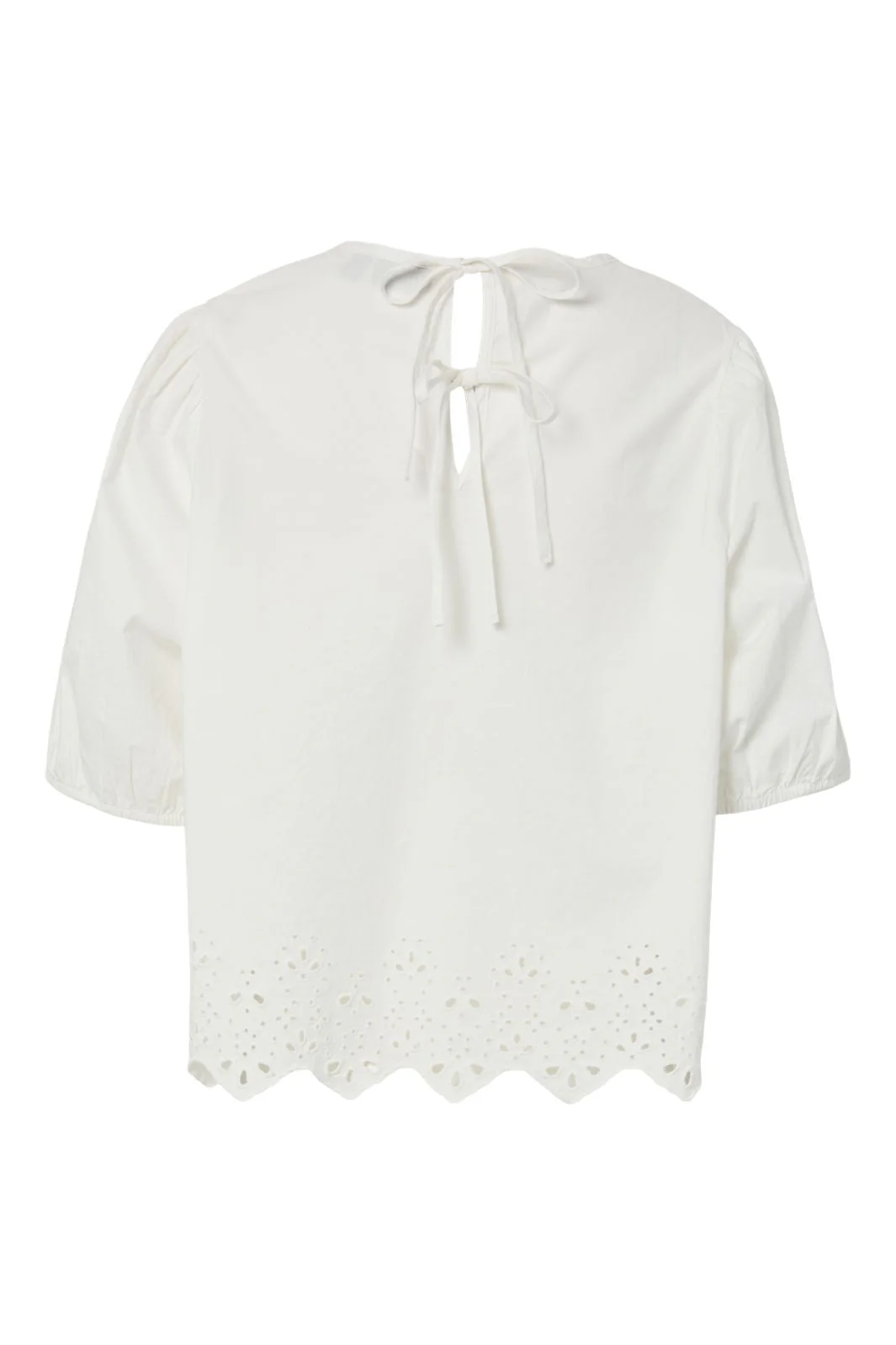 Pieces - Pcsalmina New 2/4 Top - 4940244 Cloud Dancer Embroidery - Image 2
