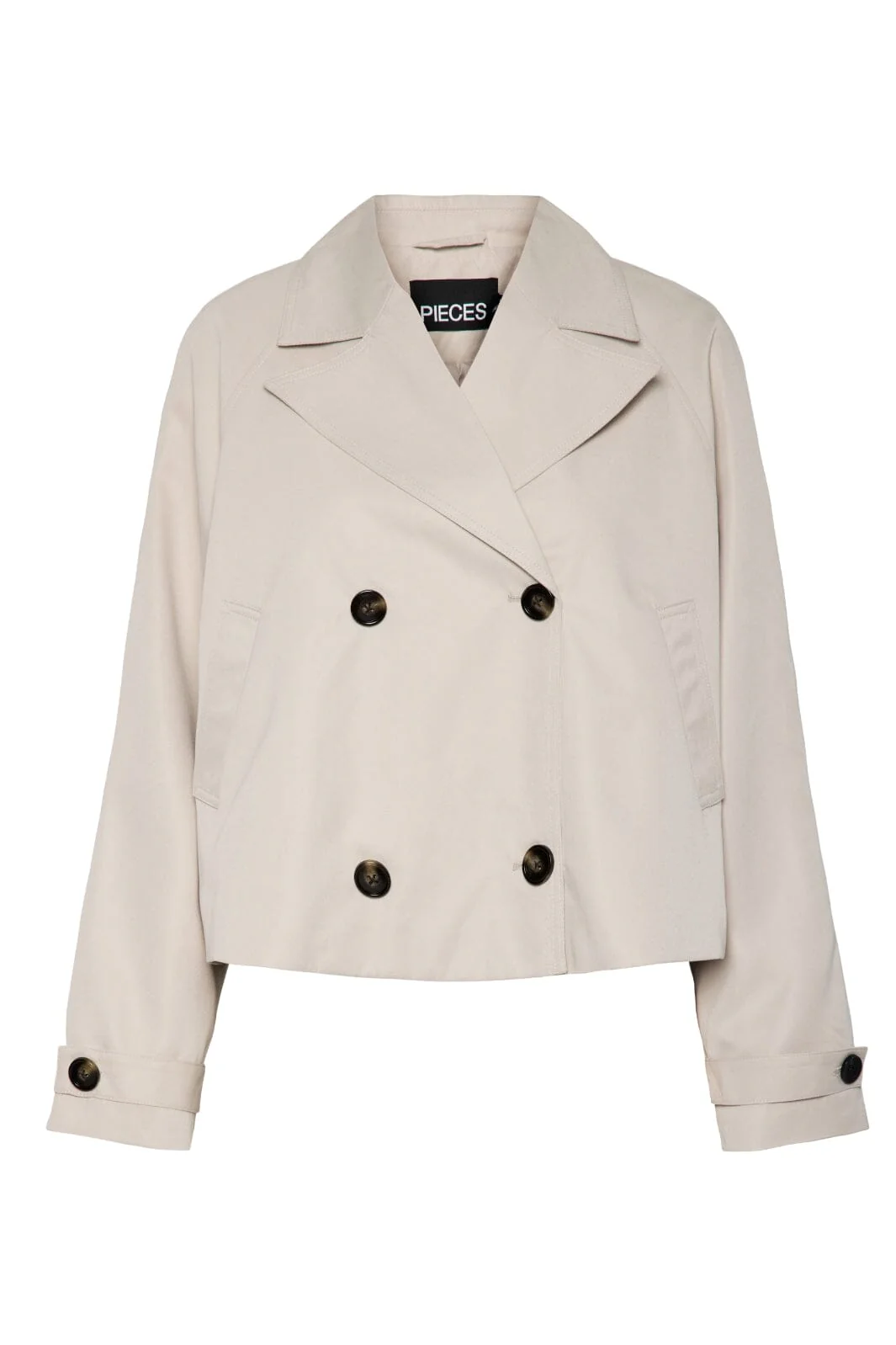 Pieces - Pcscarlett Ls Short Trenchcoat - 4640686 Silver Gray - Image 2