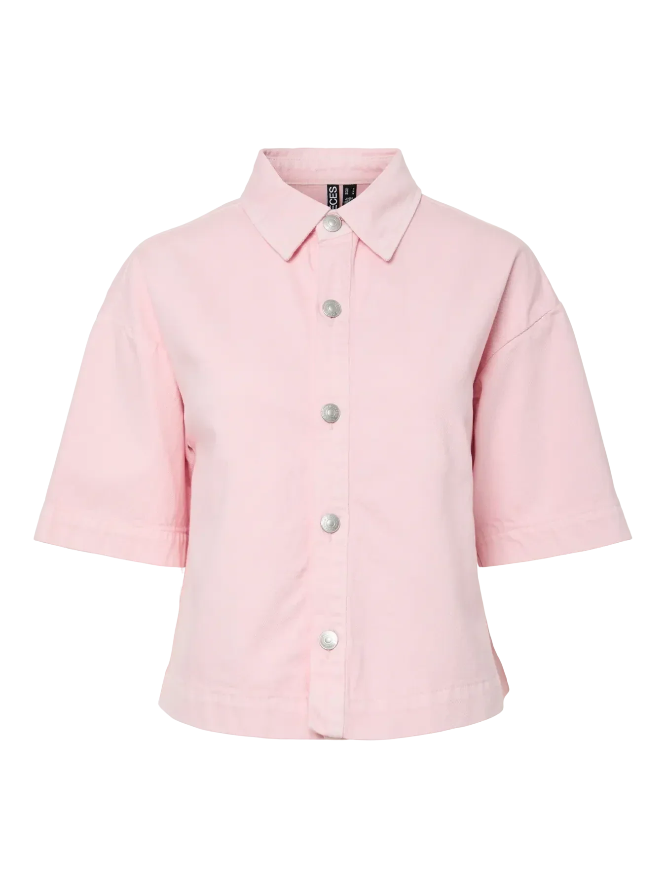 Pieces - Pcsky Ss A-Shape Denim Top - 4992608 Roseate Spoonbill - Image 2