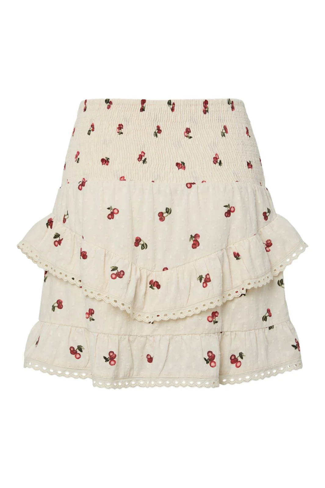 Pieces - Pcthea Short Smock Skirt Pp - 4936524 Cloud Cream Cherries - Image 3