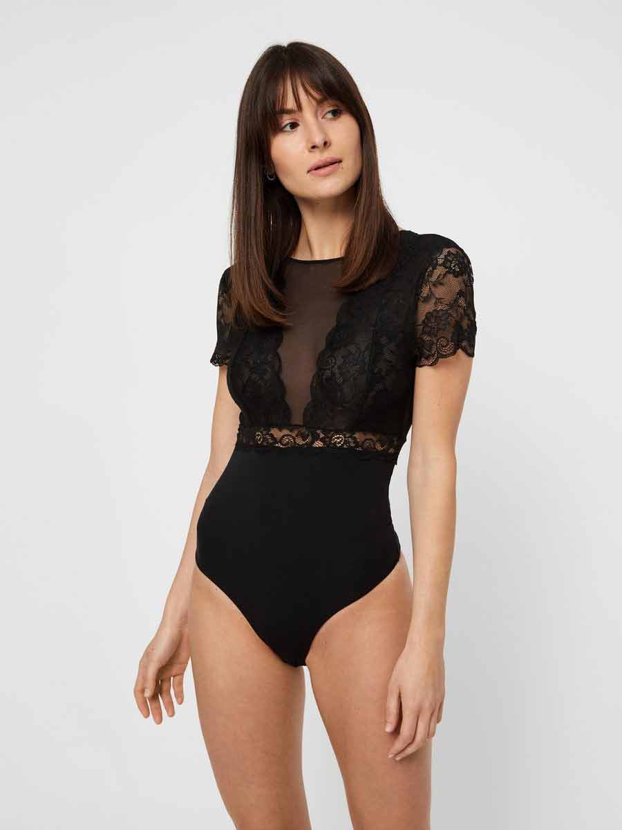 Pieces - Sicca SS Bodystocking - Black - Image 4