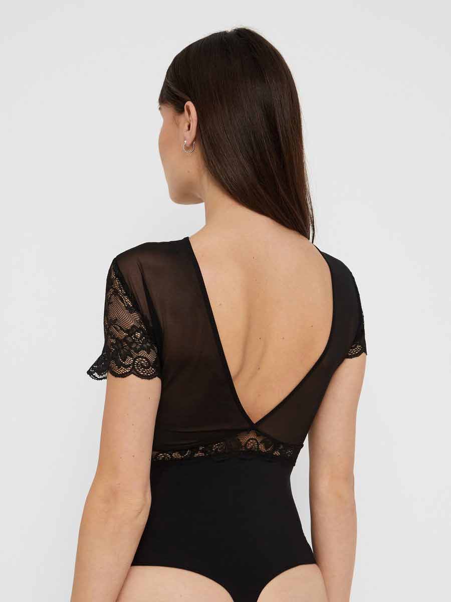 Pieces - Sicca SS Bodystocking - Black - Image 5