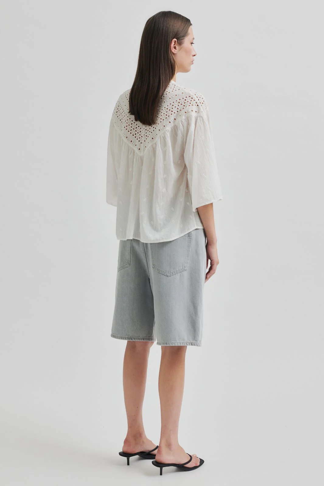 Second Female - Esso Bermuda Shorts 59780 - Light Grey Denim 7035 - Image 5
