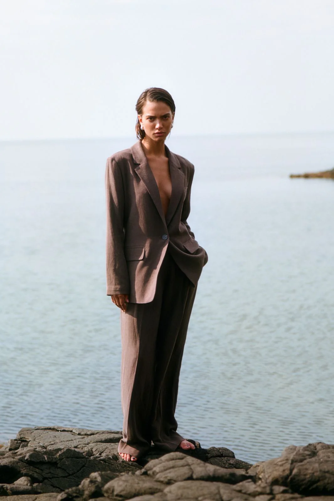 Second Female - Lino Trousers 57098 - Chocolate Brown 6139 - Image 2