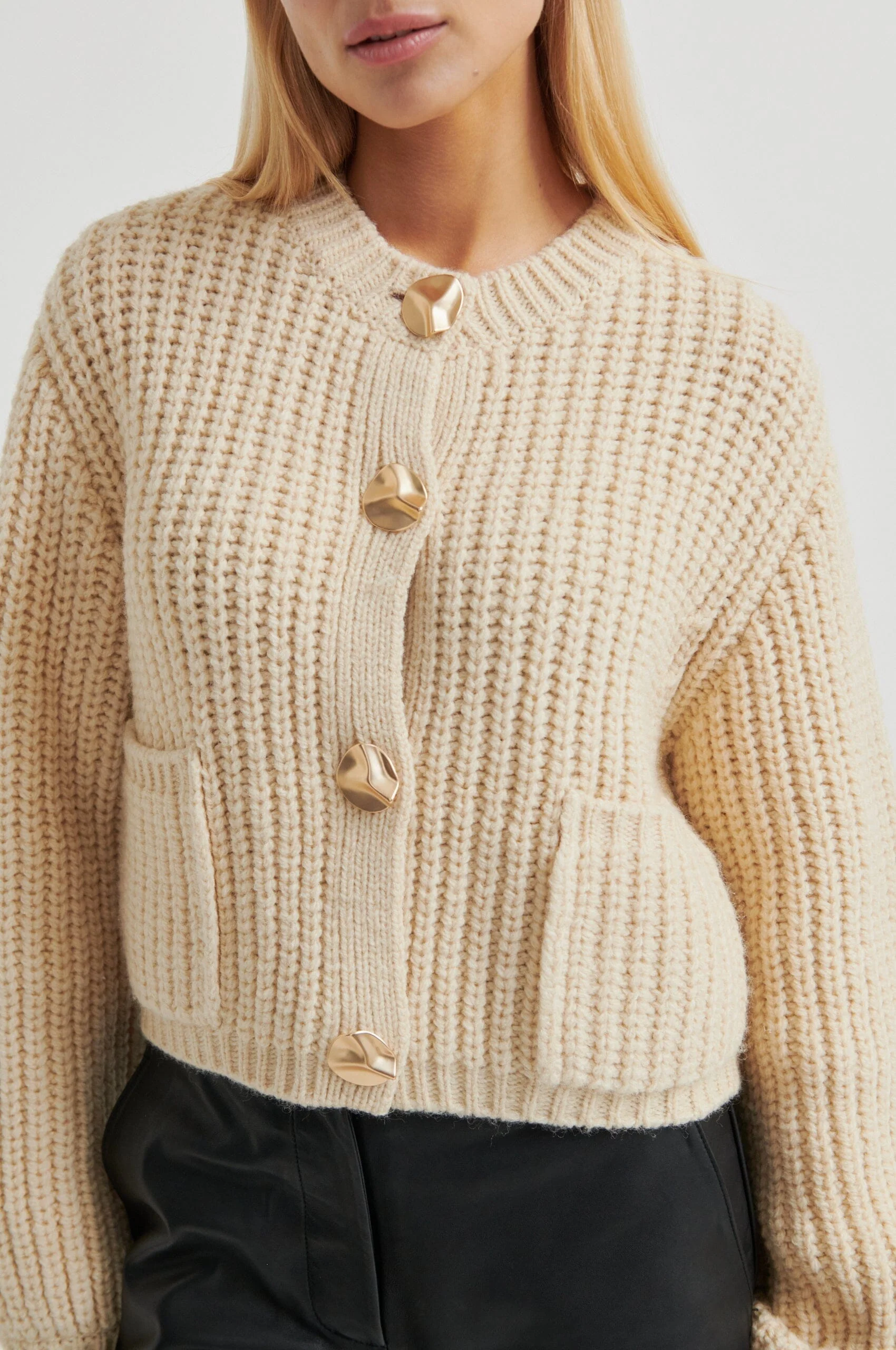 Second Female - Ulrikke Knit Cardigan 60463 - 0512 Soft Beige - Image 6