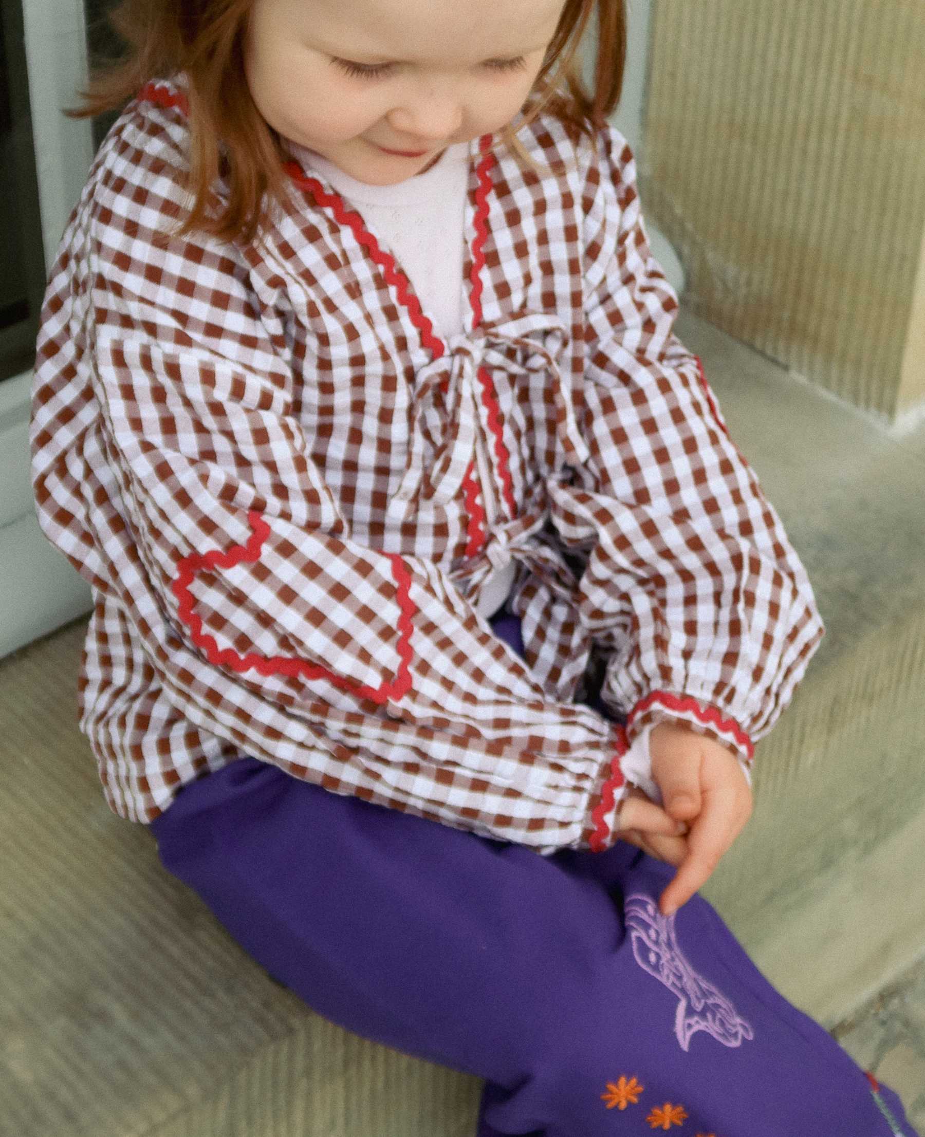 Sissel Edelbo - Astrid MINI Top SE 1679 - Brown Checks - Image 3