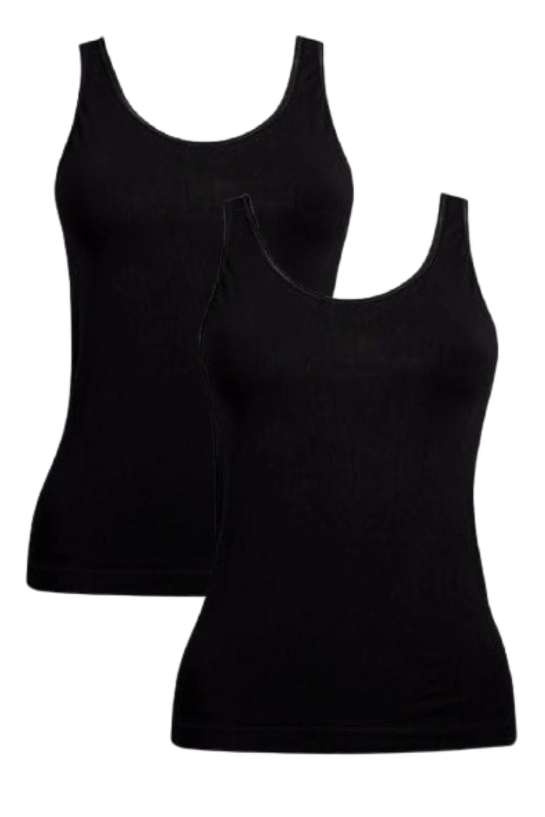 Soft basic - Haily Top wide strap 2 pak - black
