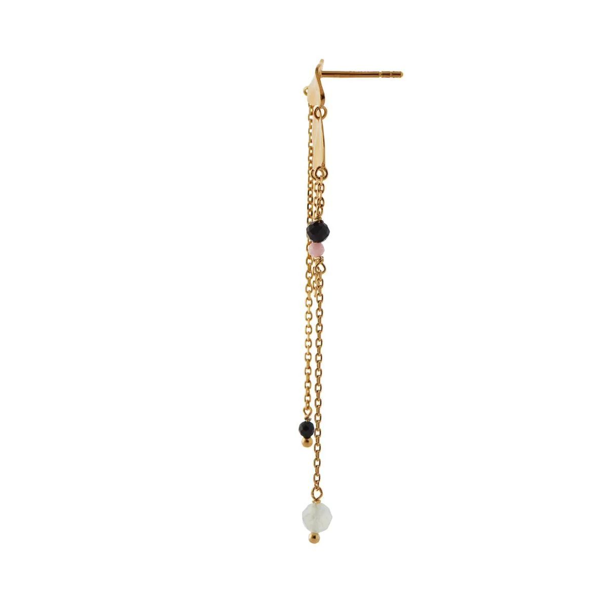 Stine A - Festive Clear Sea Earring With Chains & Stones - 1319-02-S - Image 3