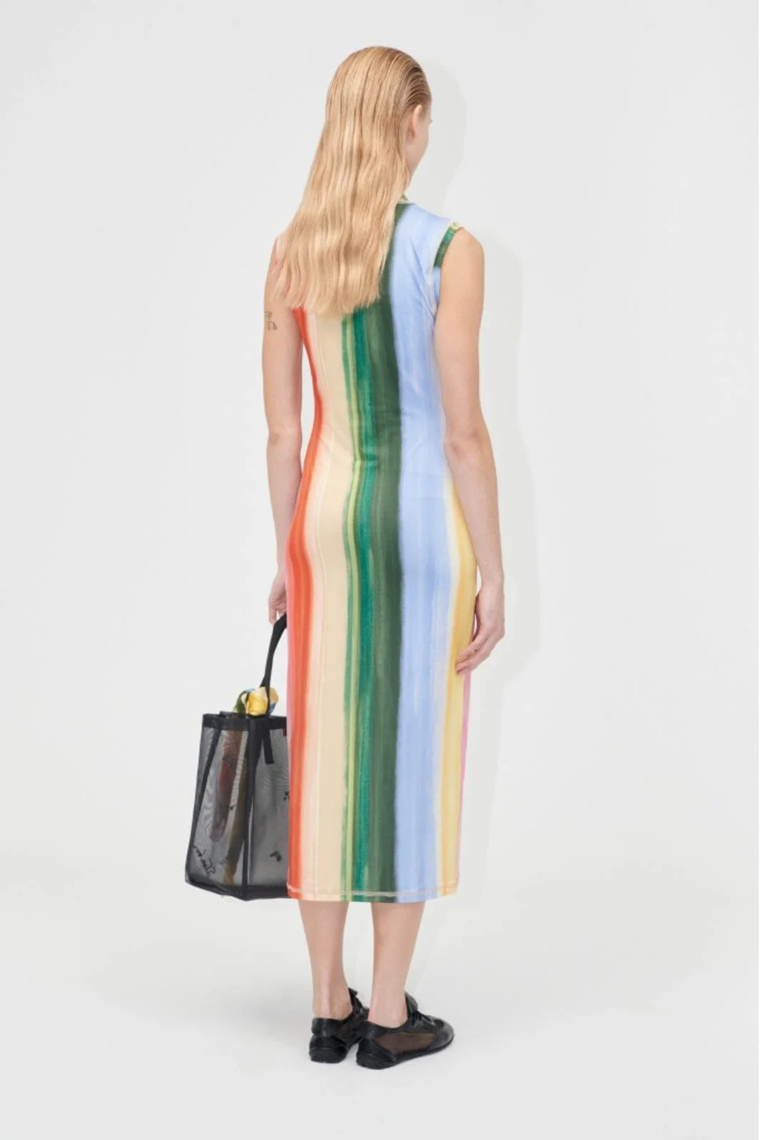 Stine Goya - 2244 Stocking Jersey, Elastic Tank Crewneck Dresssg-pf25-d104-2244 - Rainbow Hue - Image 3