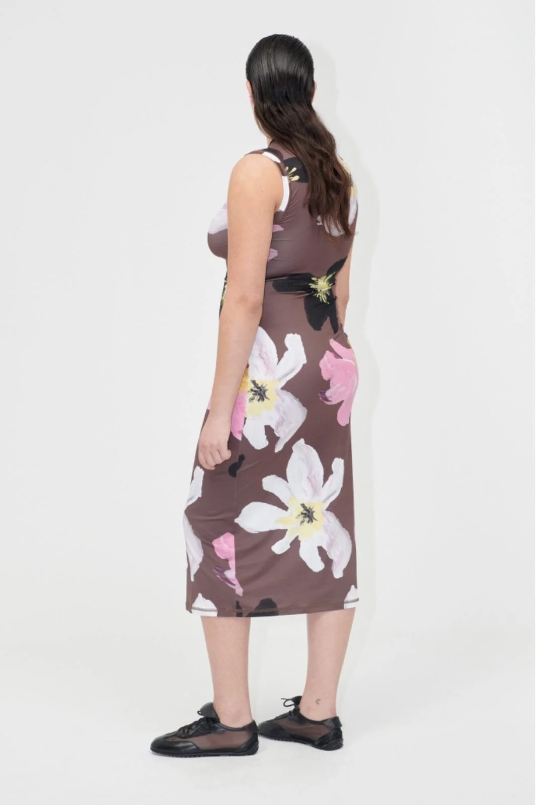 Stine Goya - 2244 Stocking Jersey, Elastic Tank Crewneck Dresssg-pf25-d104-2244 - Wild Flowers - Image 3