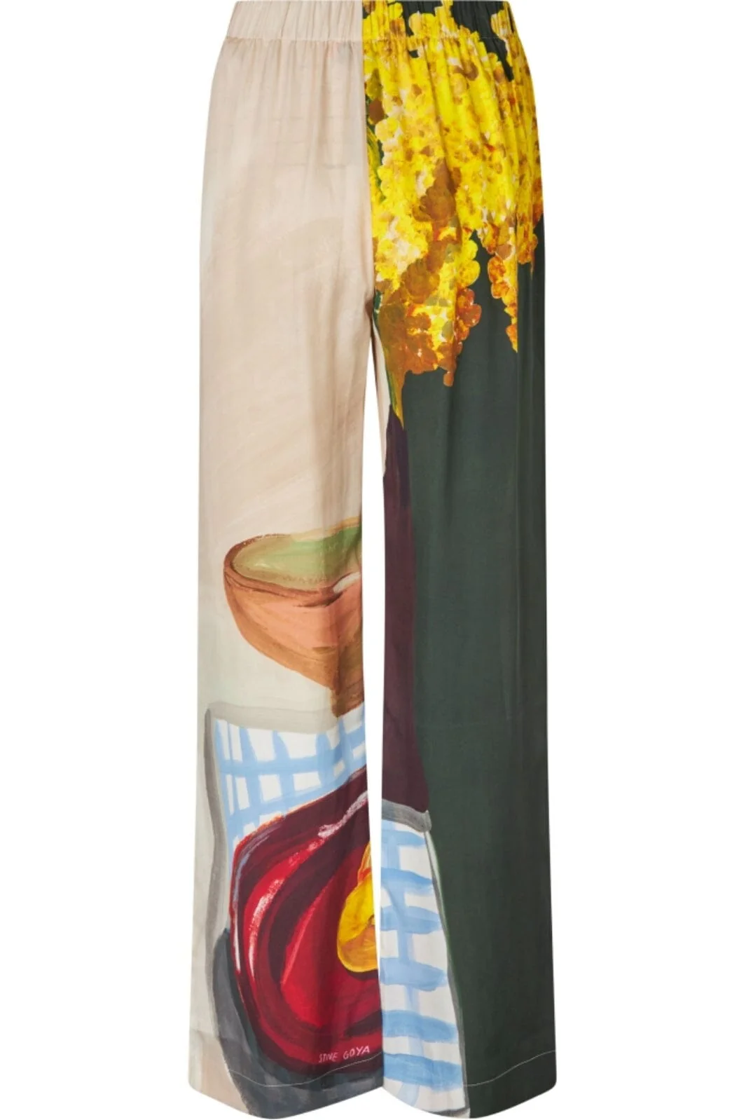 Stine Goya - 2263 Dry Viscose, Elasticated Long Pants sg-ss25-p009-2263p - Lemons On A Plate - Image 4