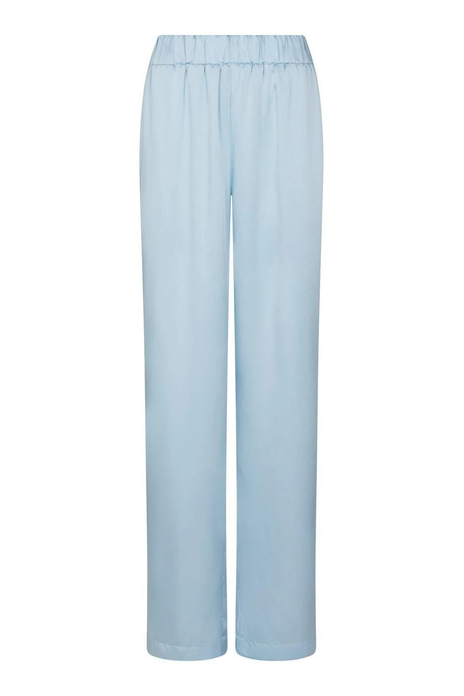 Valentin Studio - Comfy Solid Satin Pants 168094 - 145 - Light Blue - Image 3