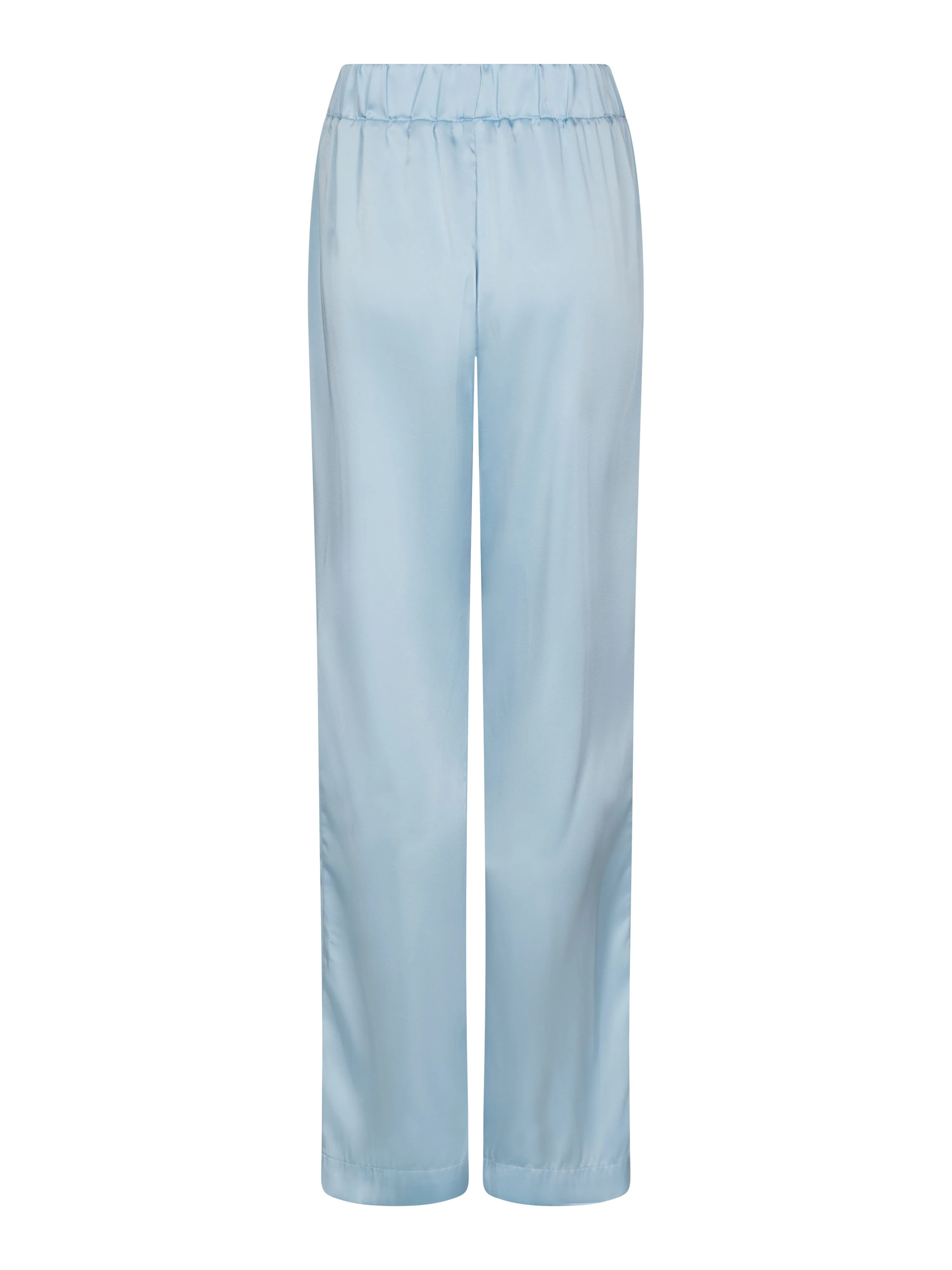 Valentin Studio - Comfy Solid Satin Pants 168094 - 145 - Light Blue - Image 4