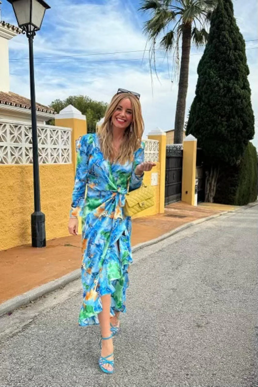 Valentin Studio - Senorita Watercolour Dress - Blue - Image 4